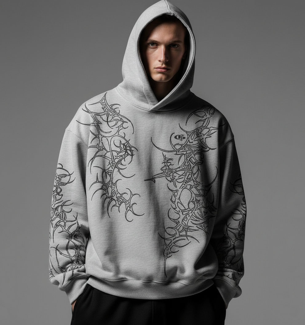 Grey Reaven Boxy Oversized Hoodie