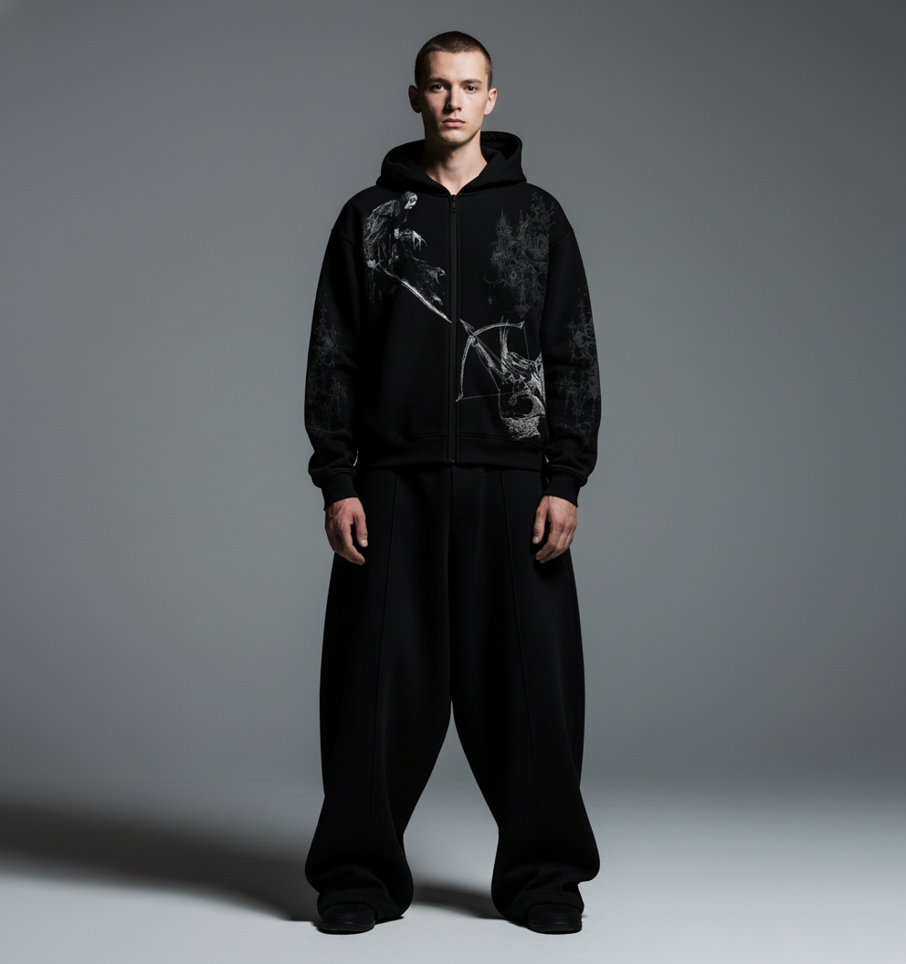 Perish Black Unisex Zipper Hoodie [PRE-ORDER]