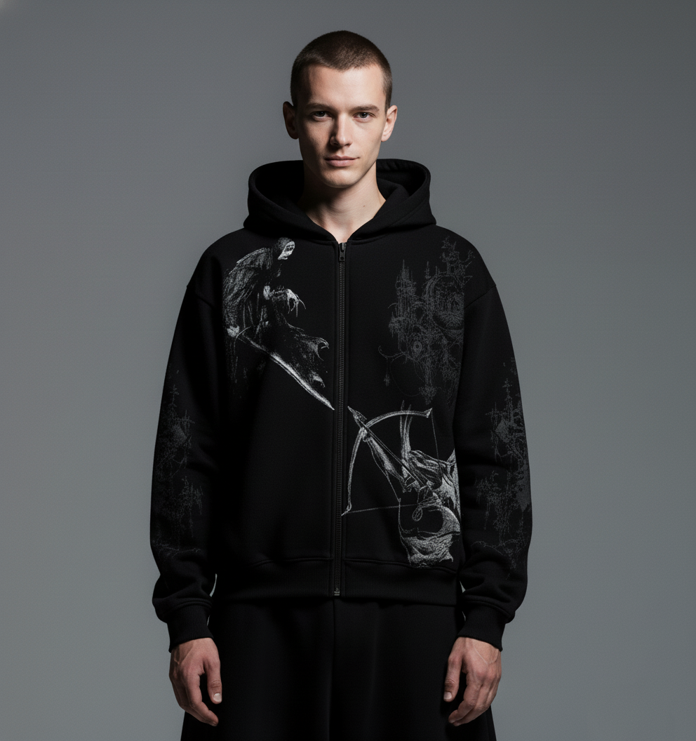 Perish Black Unisex Zipper Hoodie [PRE-ORDER]