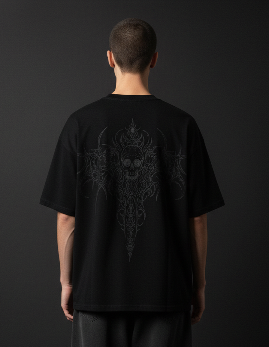 Aghora Black Boxy Oversized Tshirt