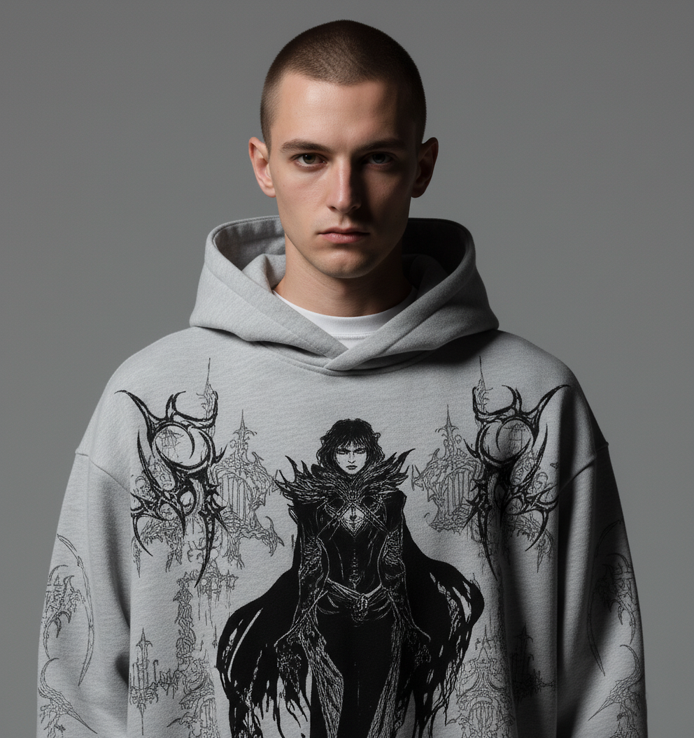 Occula Grey Boxy Oversized Hoodie