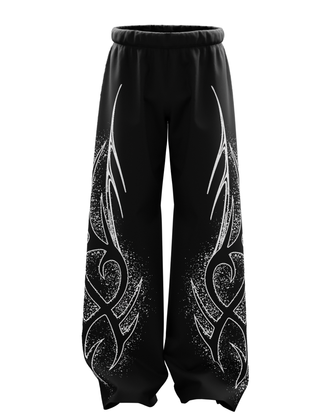 Nova Black Unisex Straight Fit Baggy Pants