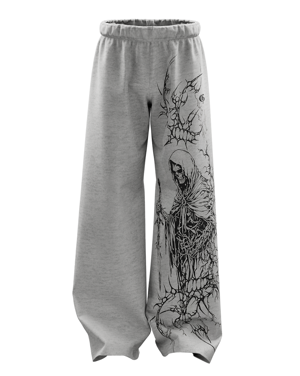 Duelist Grey Melange Unisex Straight Fit Baggy Pants