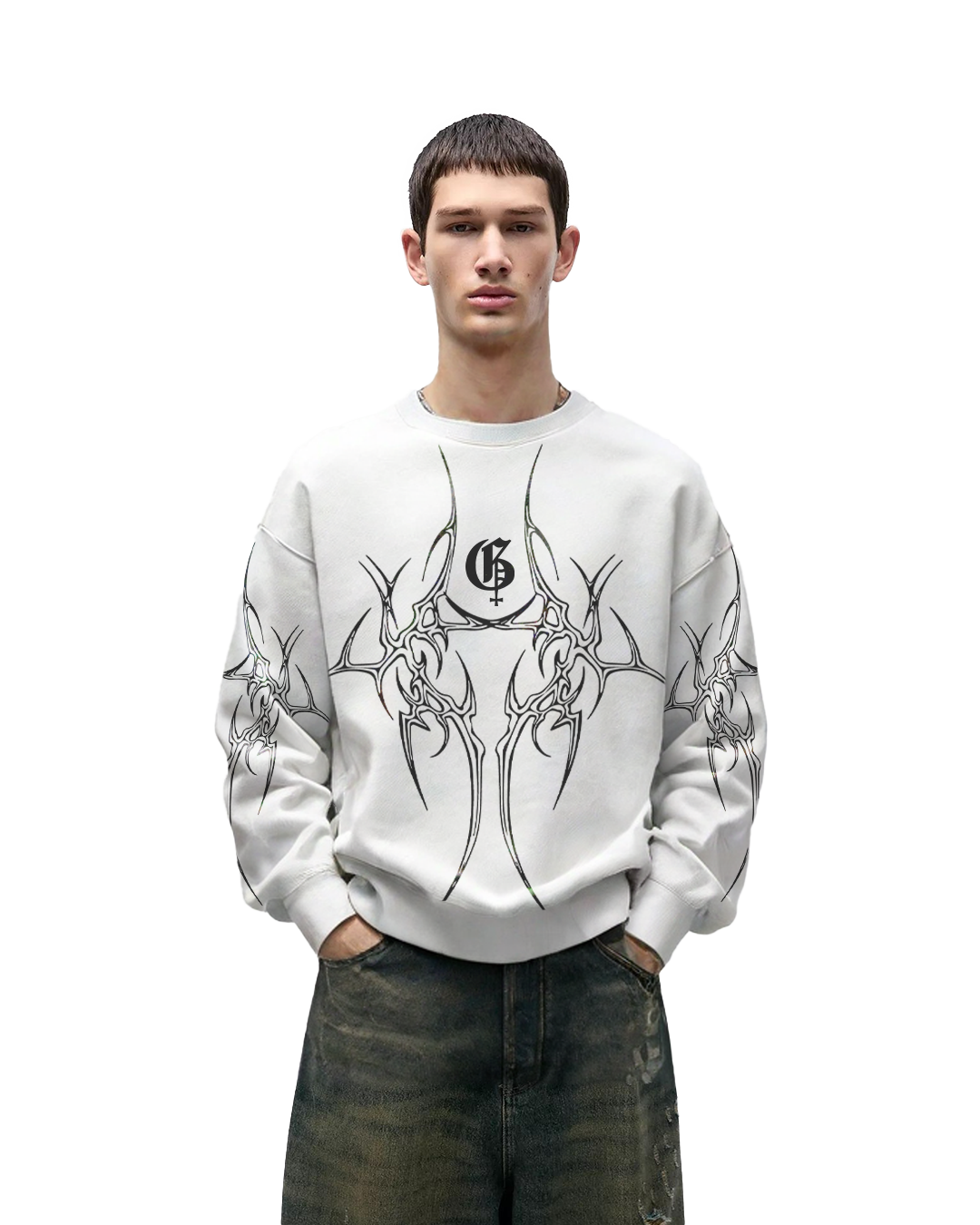 Distortion Boxy Long Sleeves Sweatshirt