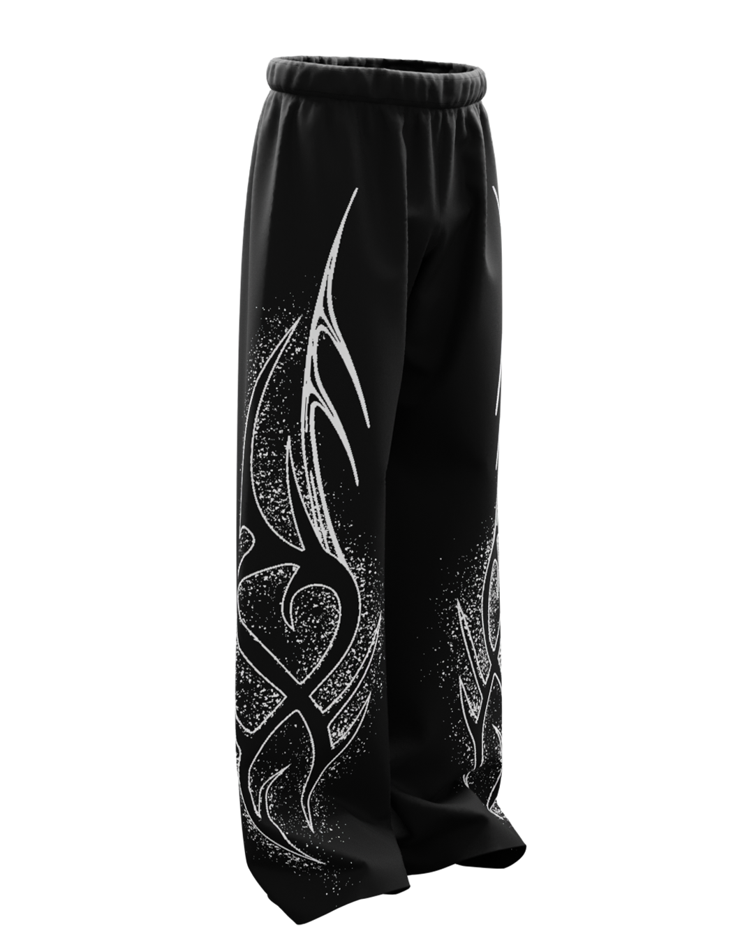 Nova Black Unisex Straight Fit Baggy Pants