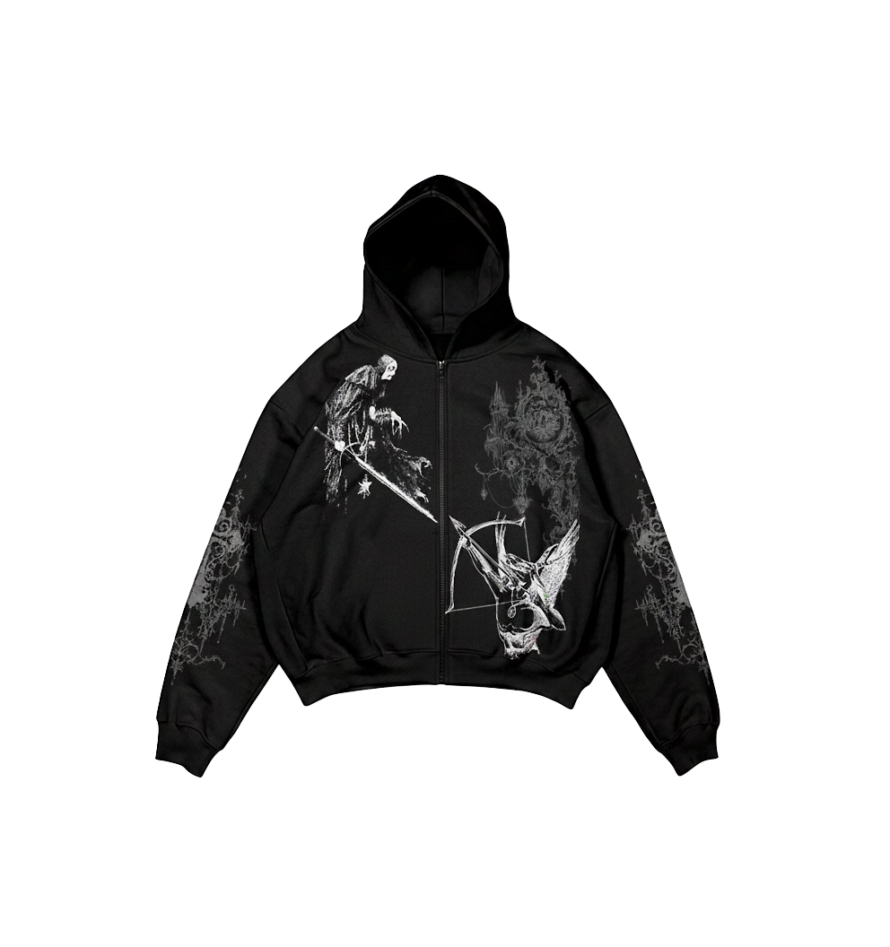 Perish Black Unisex Zipper Hoodie [PRE-ORDER]