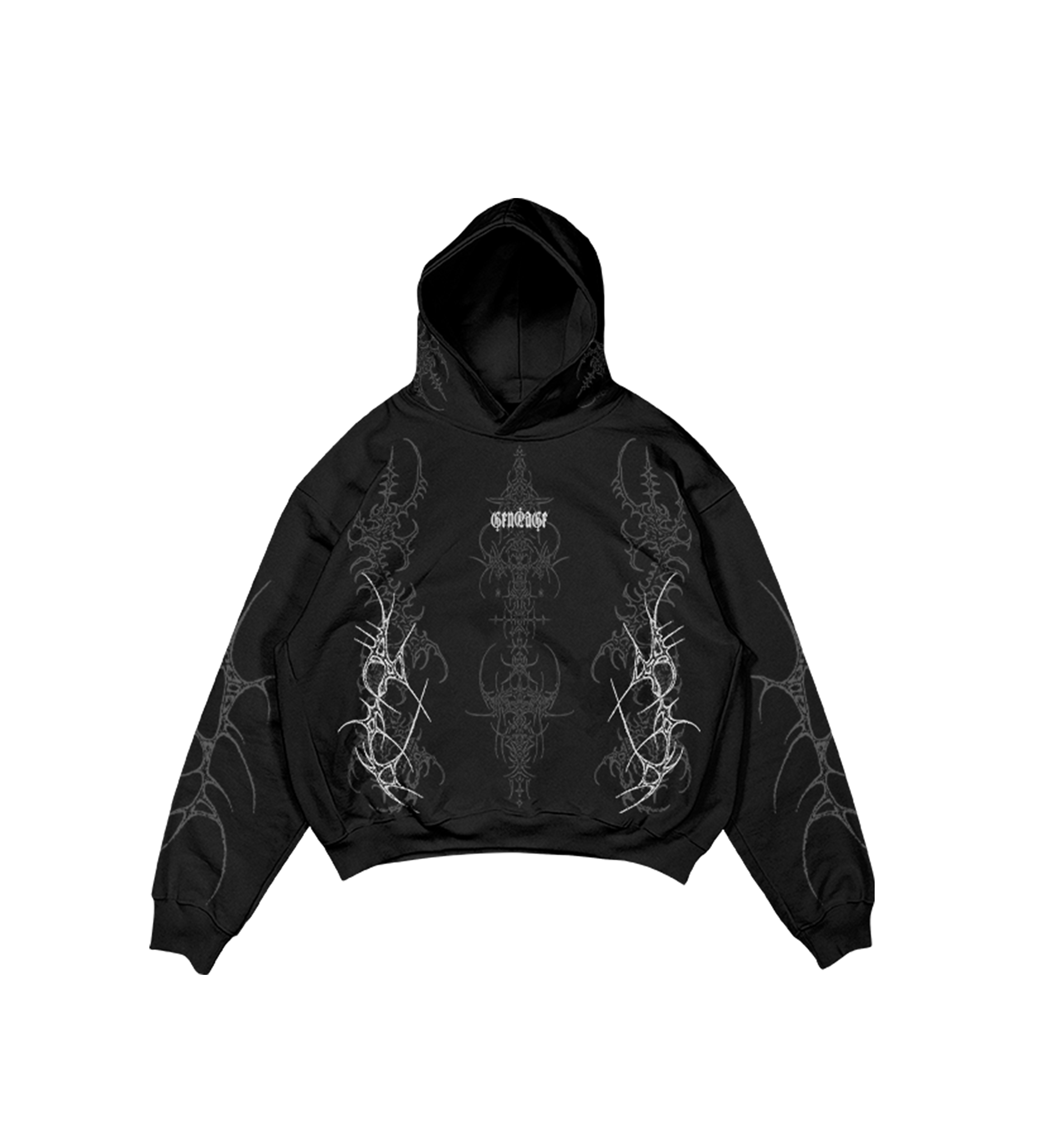 Arcane Black Boxy Oversized Hoodie