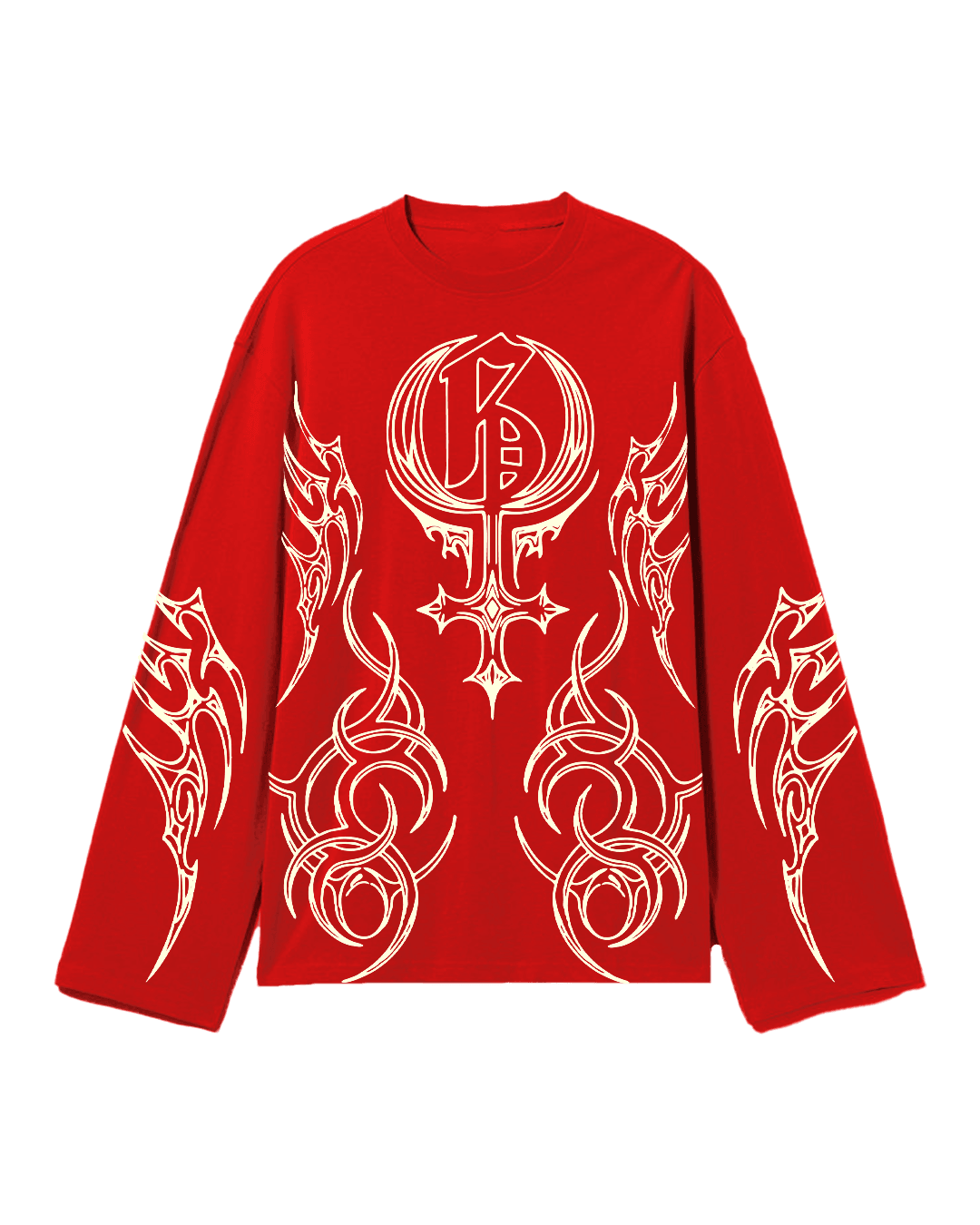 Shakti Boxy Red Full Sleeves Tshirt - GENRAGE