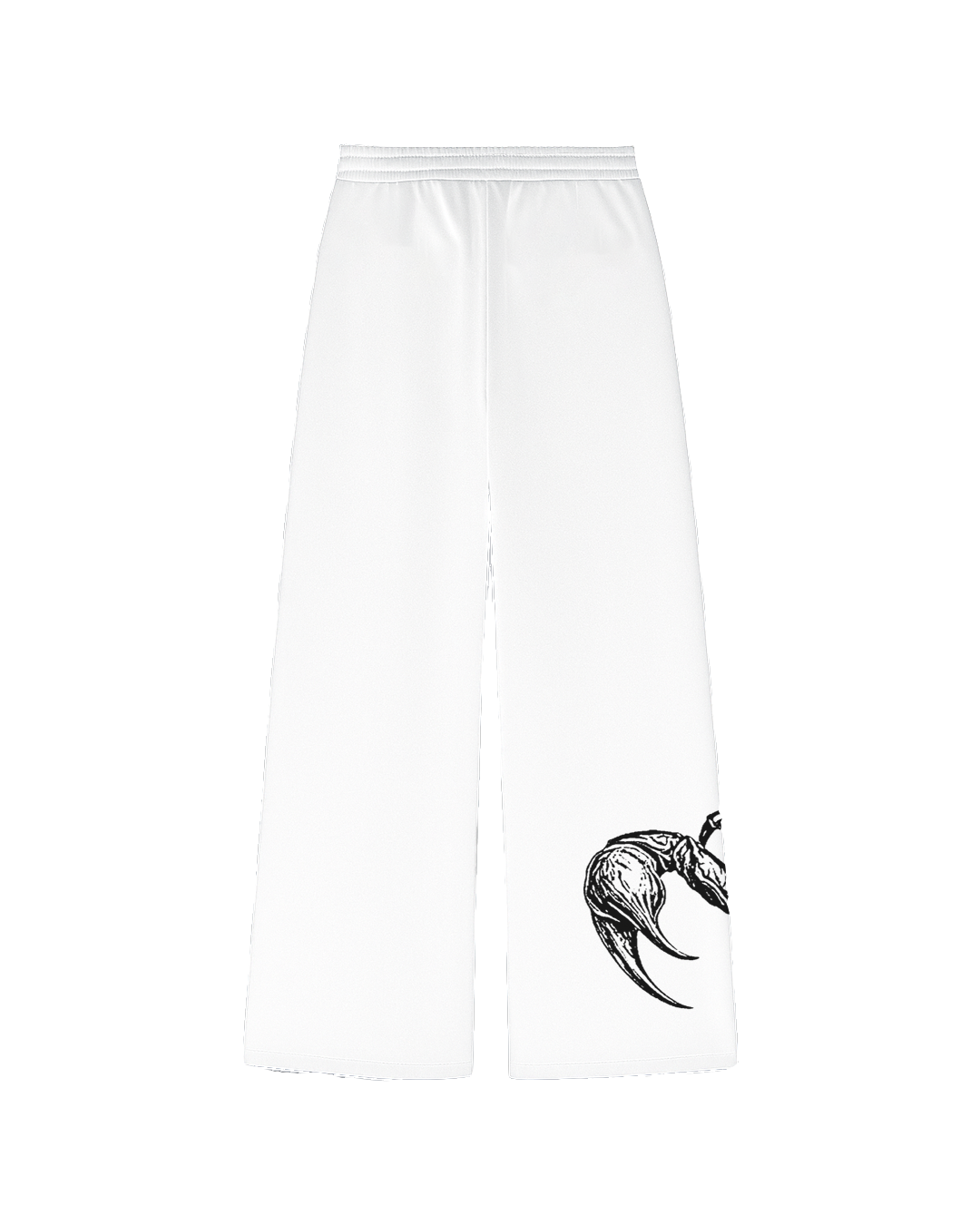 White Skullpion Unisex Straight Fit Baggy Pants
