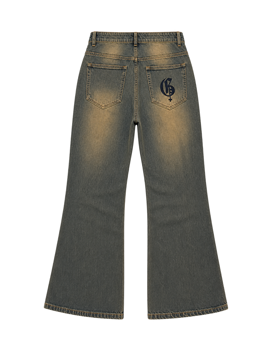 Erode Yellow Washed Bootcut Jeans