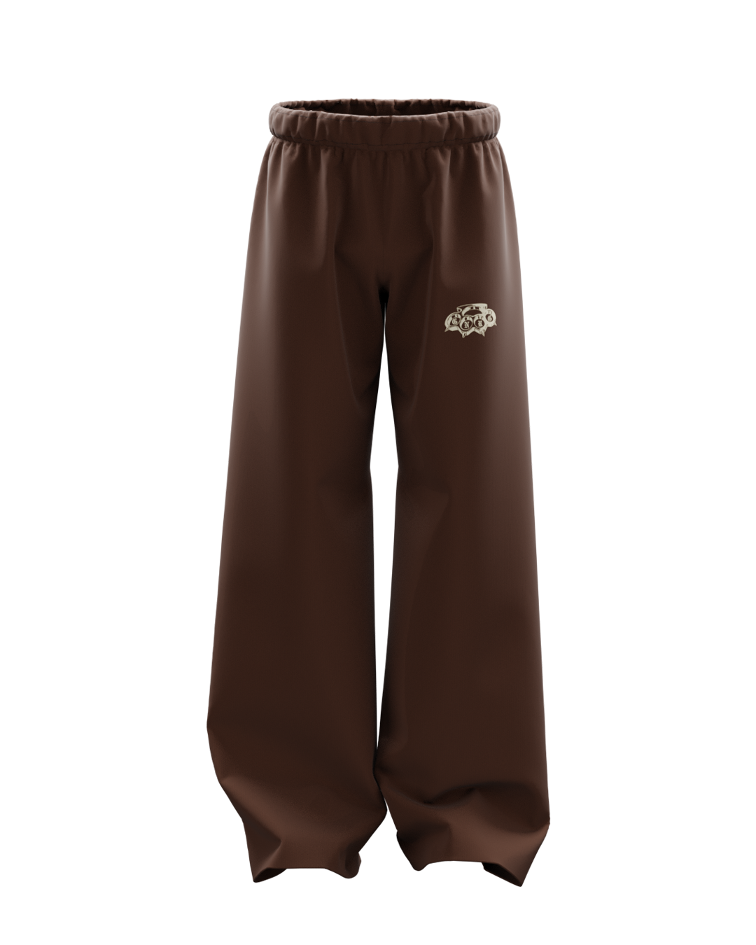 Basic Brown Genrage Baggy Pants