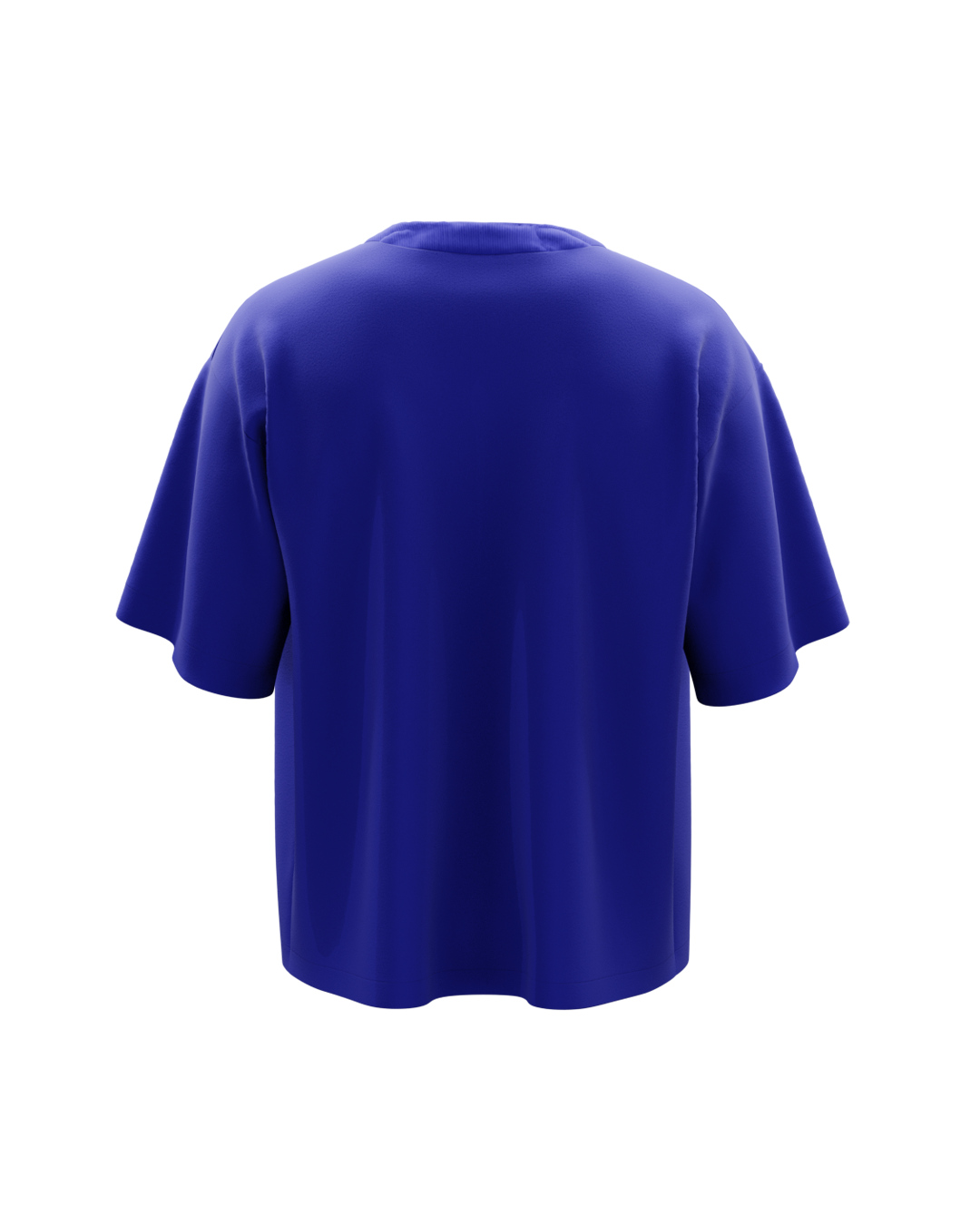 Basic Blue Boxy Genrage Oversized Tshirt