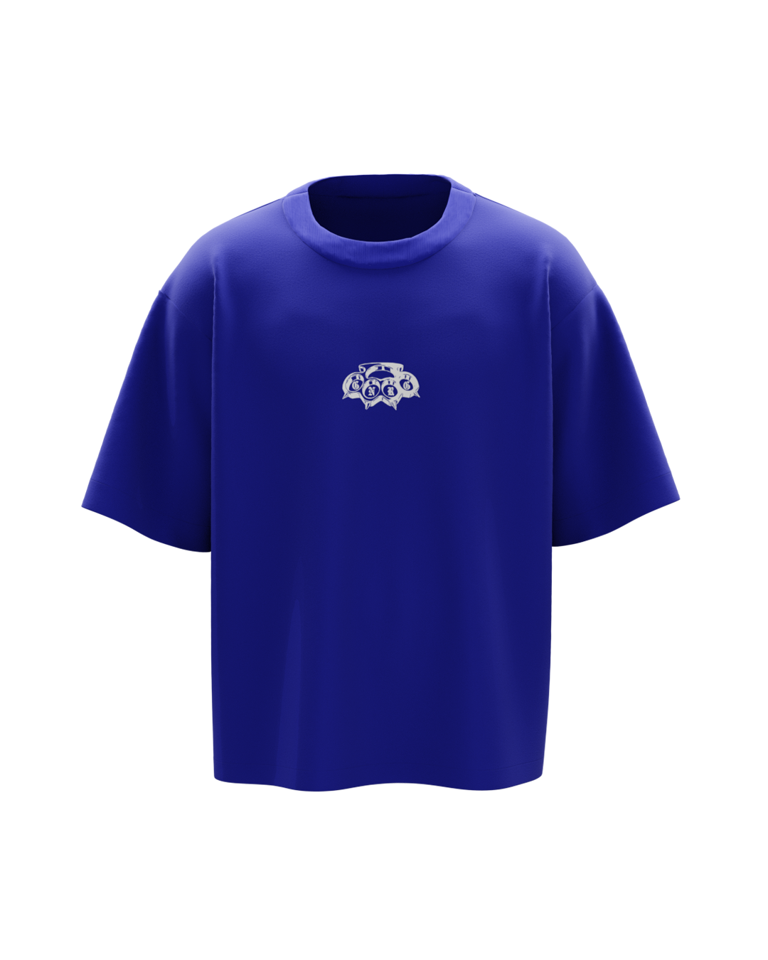 Basic Blue Boxy Genrage Oversized Tshirt