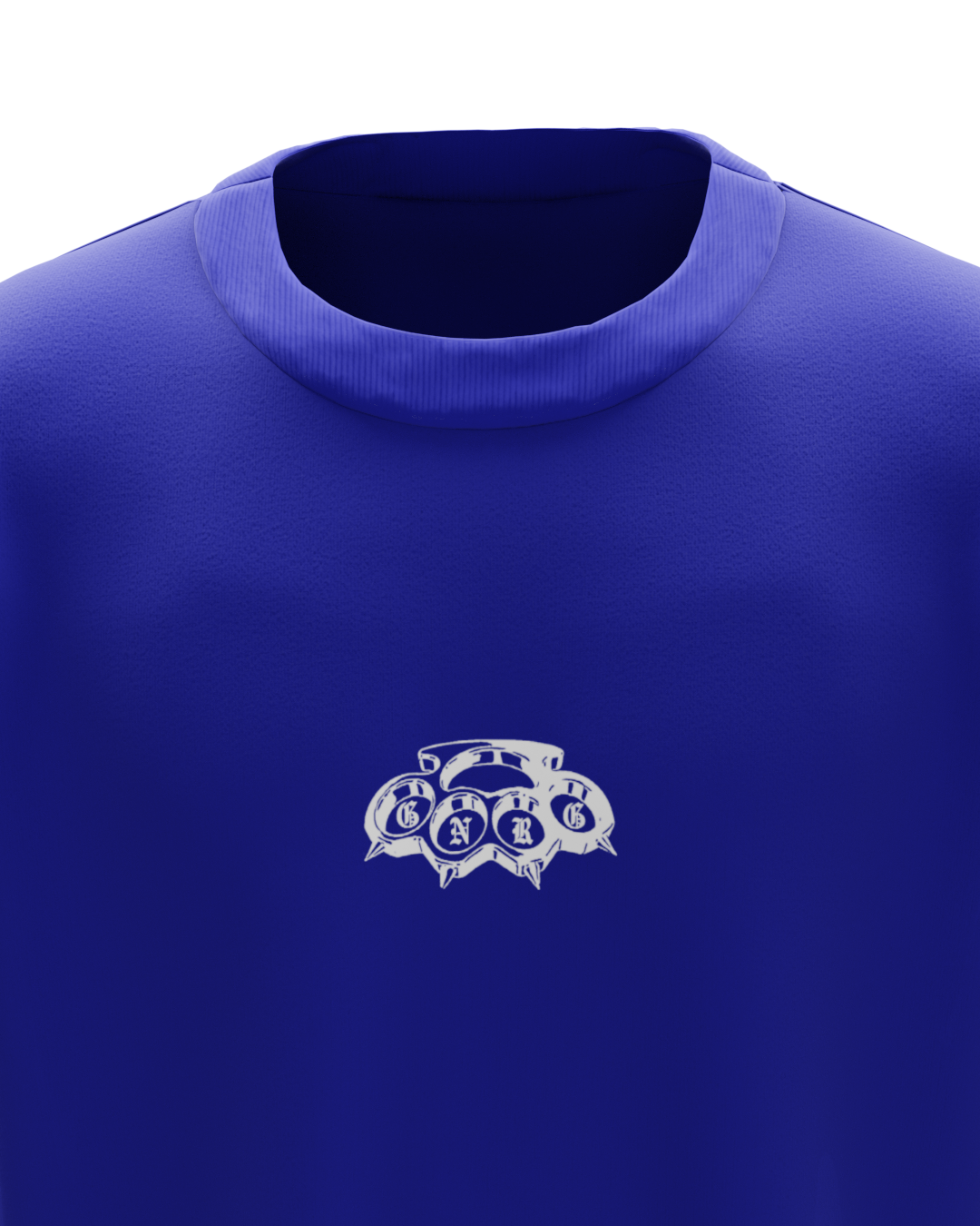 Basic Blue Boxy Genrage Oversized Tshirt