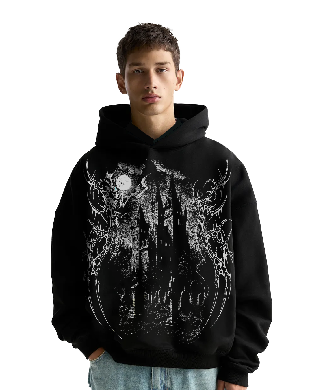 Almighty Boxy Oversized Black Hoodie