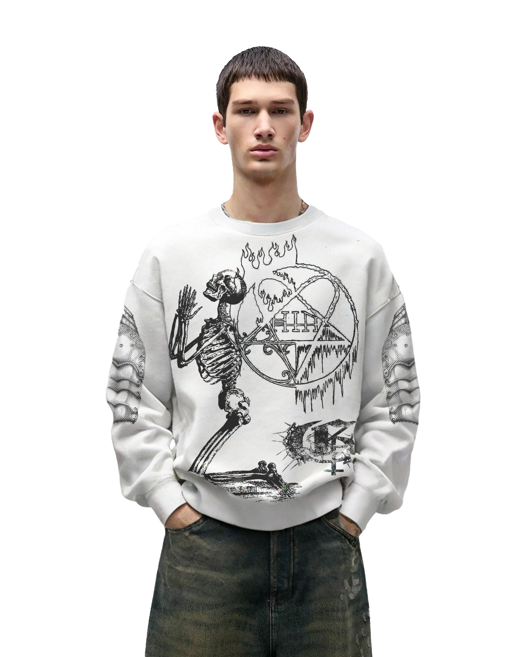 Pentagram Boxy Long Sleeves Sweatshirt