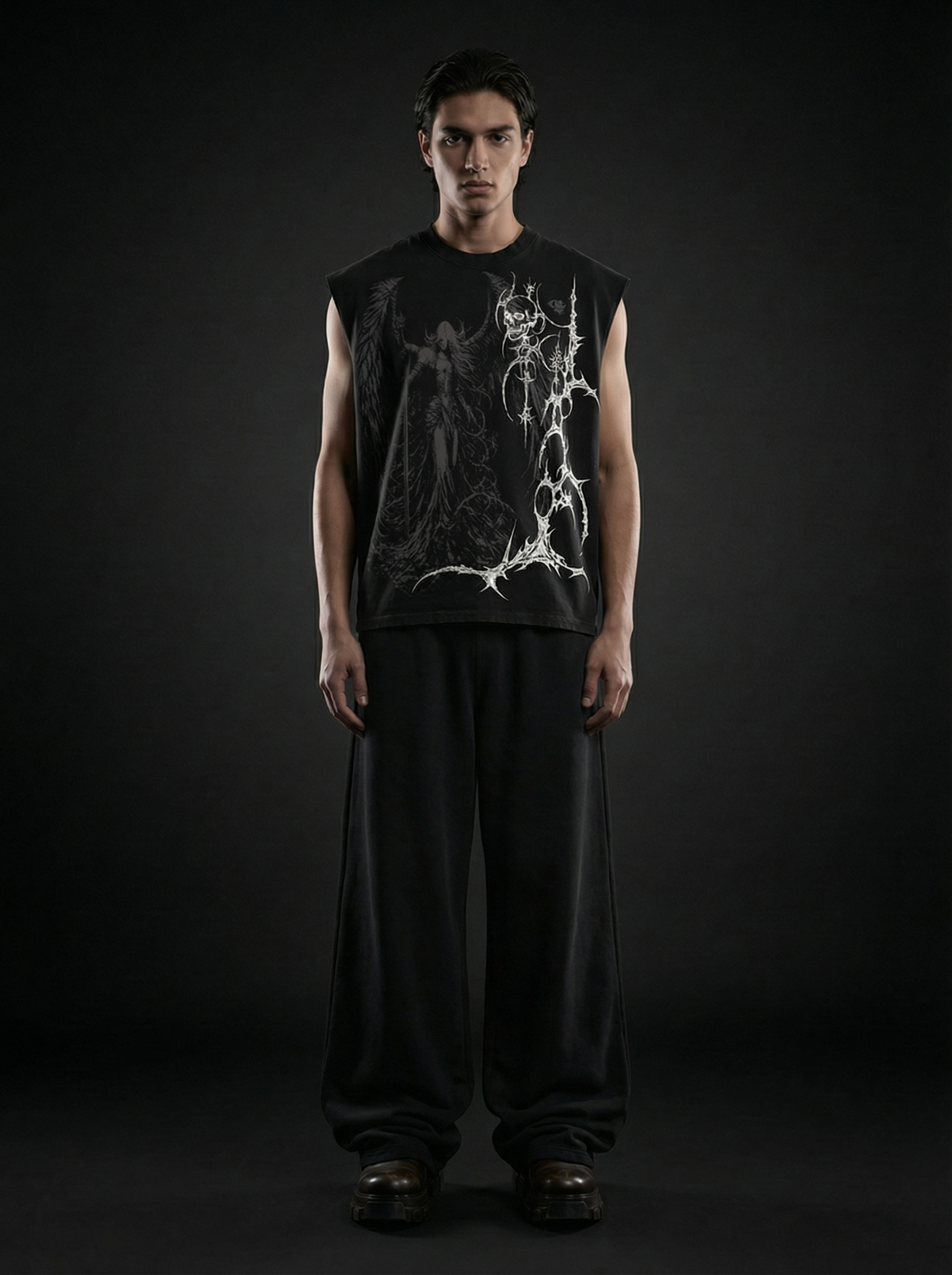 Celest Black Boxy Unisex Vest