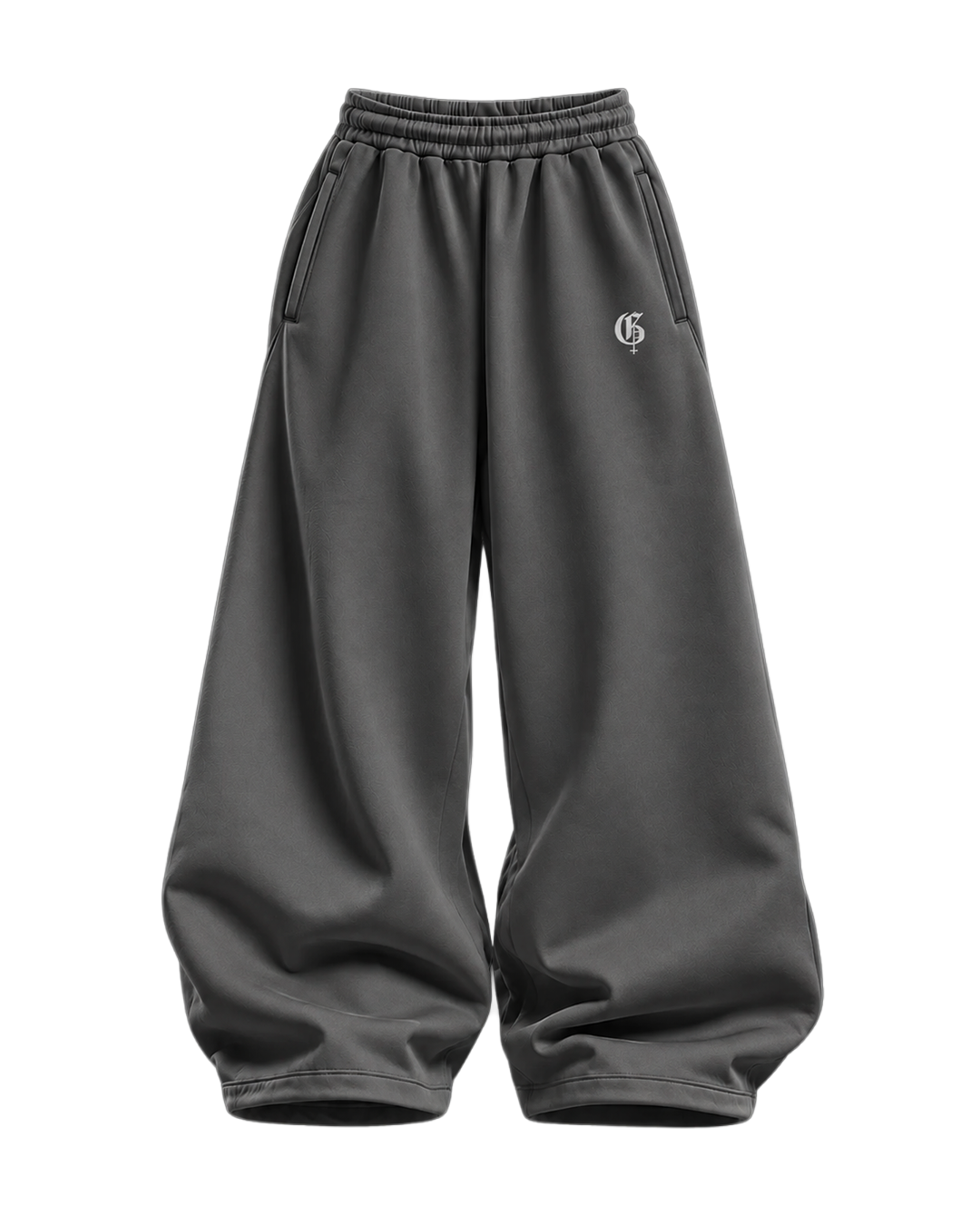 Dark Grey Basic Baggy Pants