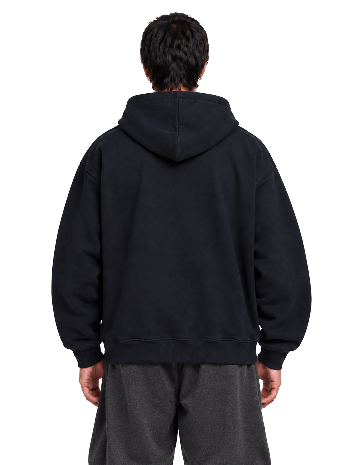 Ornate Navy Zipper Hoodie
