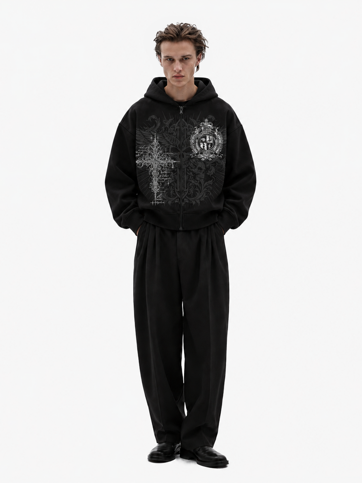 Thesis Black Zipper Hoodie