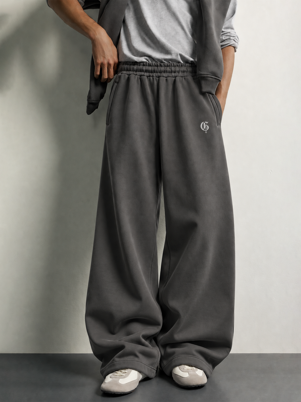 Dark Grey Basic Baggy Pants