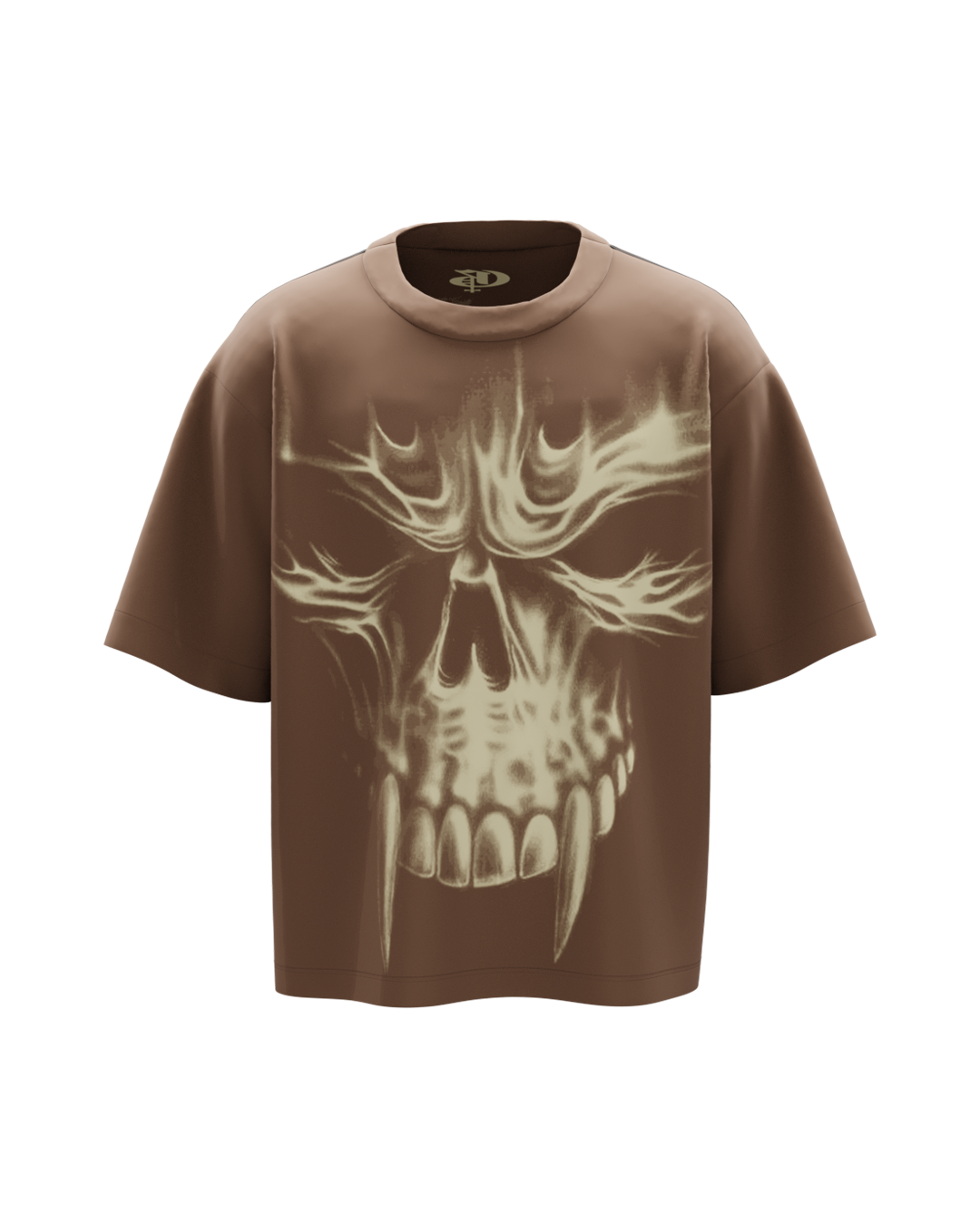 Punisher Brown Boxy Oversized Tshirt