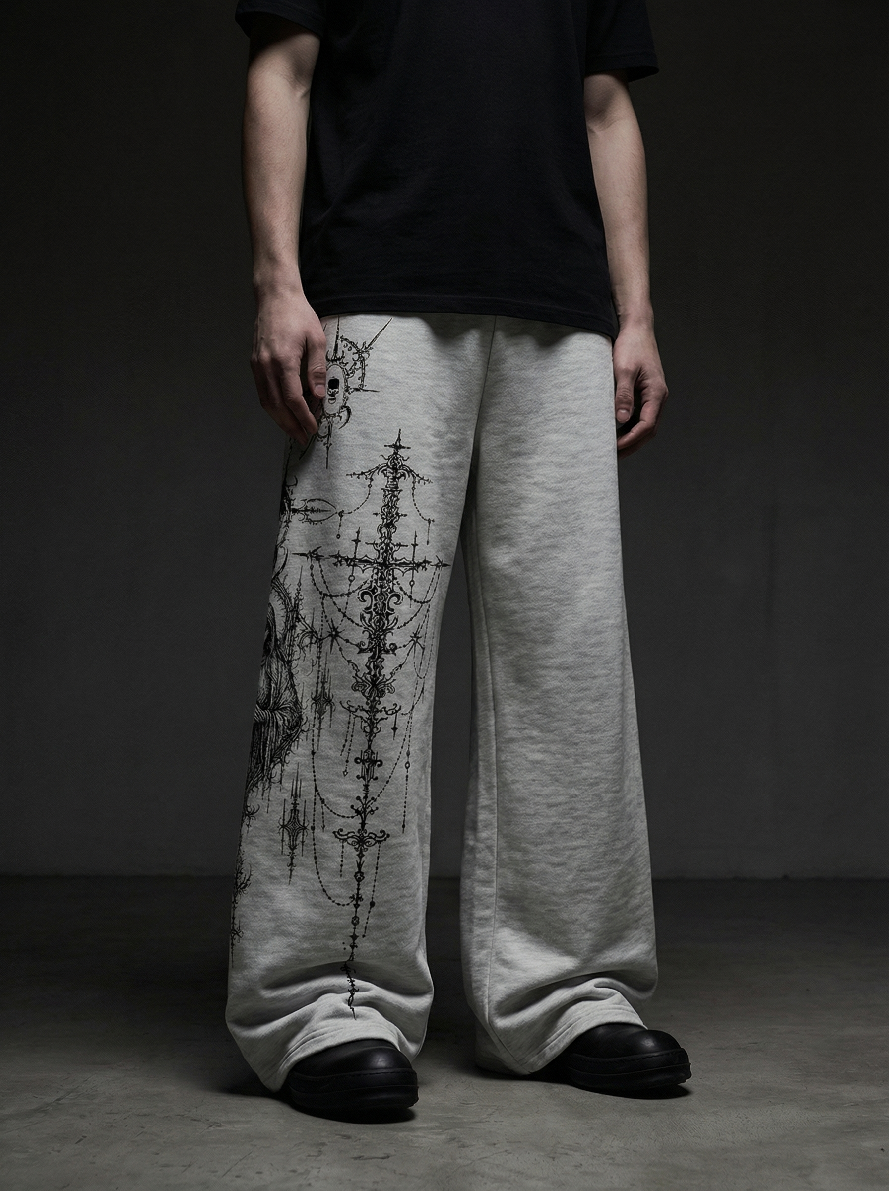 Feral Grey Unisex Straight Fit Baggy Pants