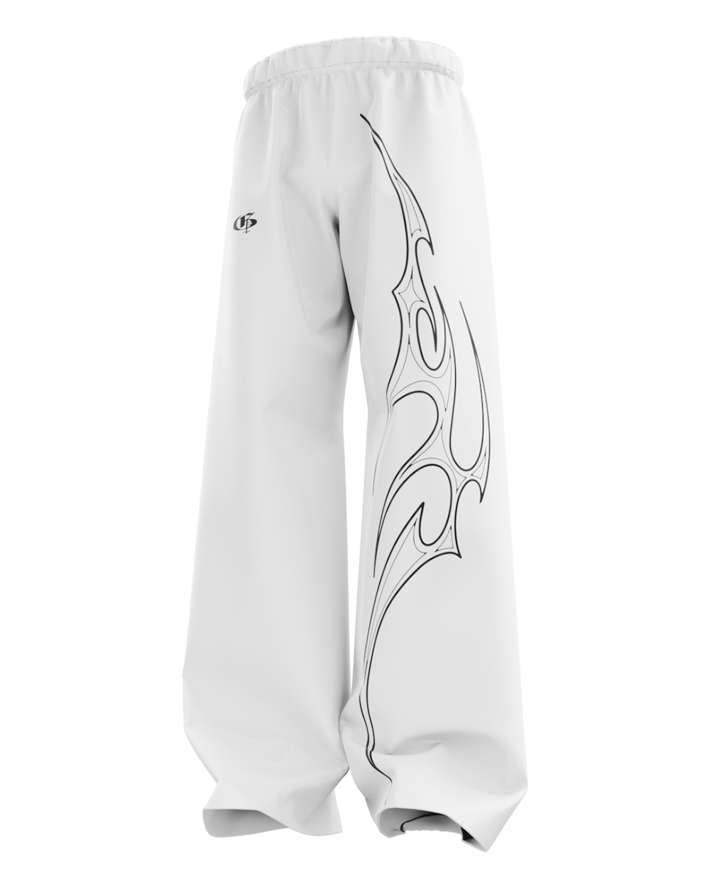 Iconis White Unisex Straight Fit Baggy Pants