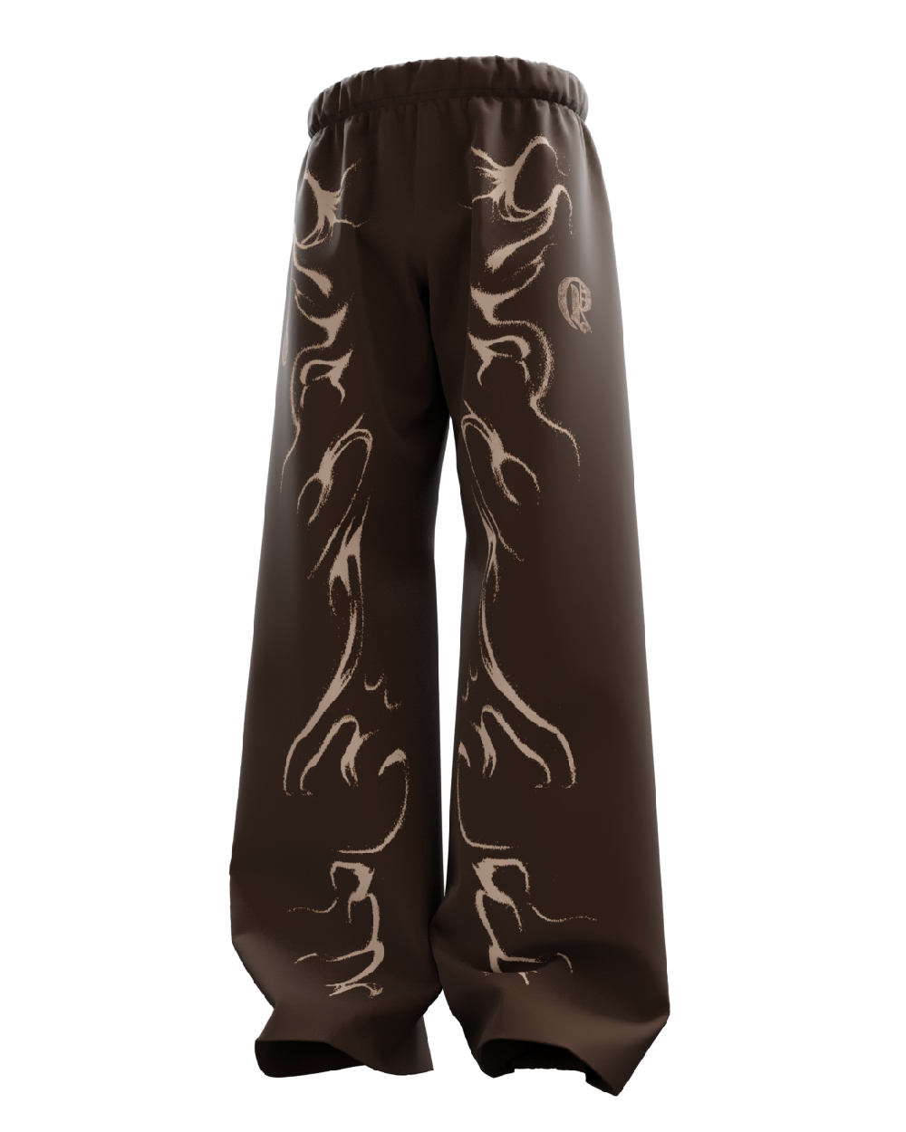 Smoke Brown Unisex Straight Fit Baggy Pants