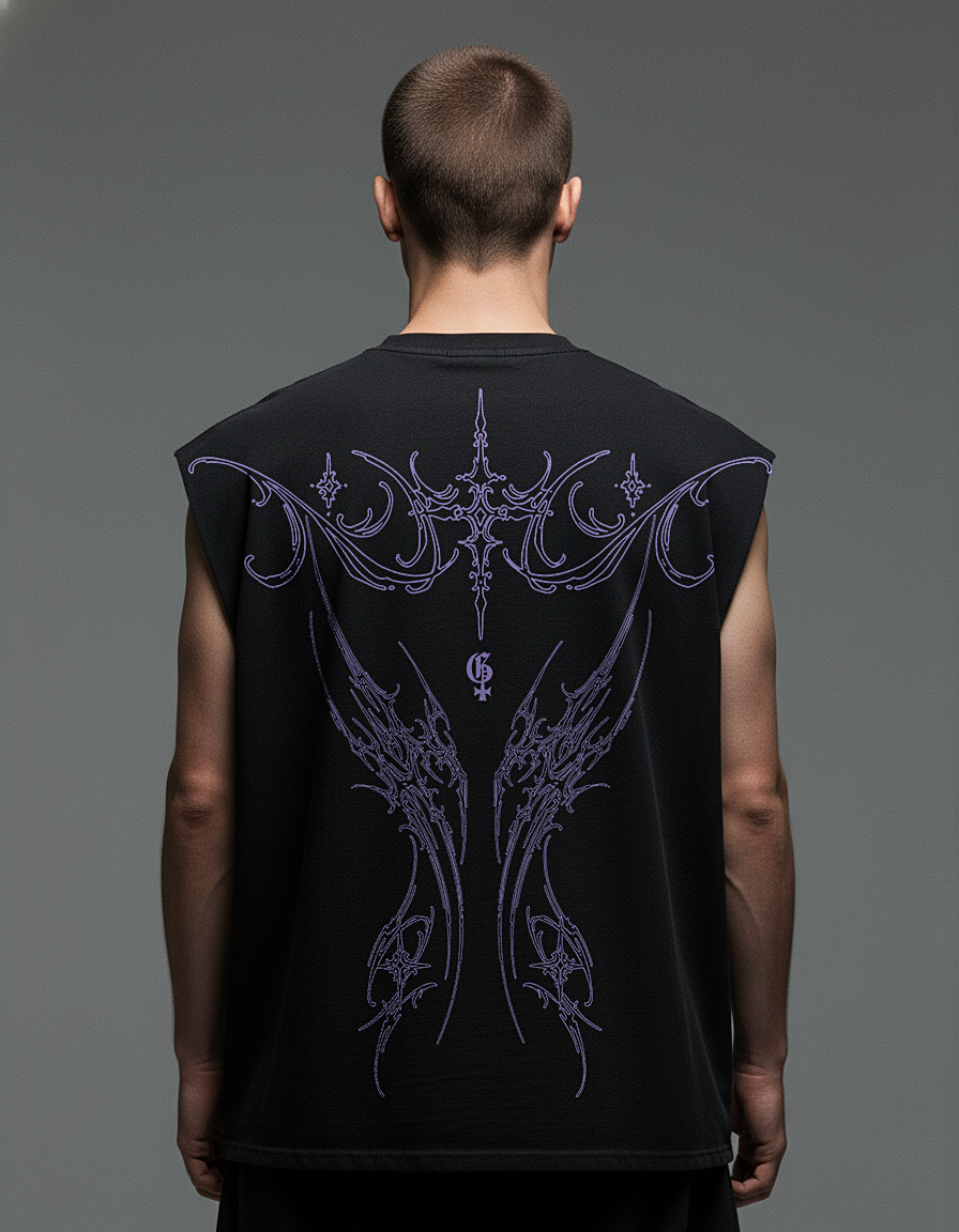Dissect Black Boxy Unisex Vest