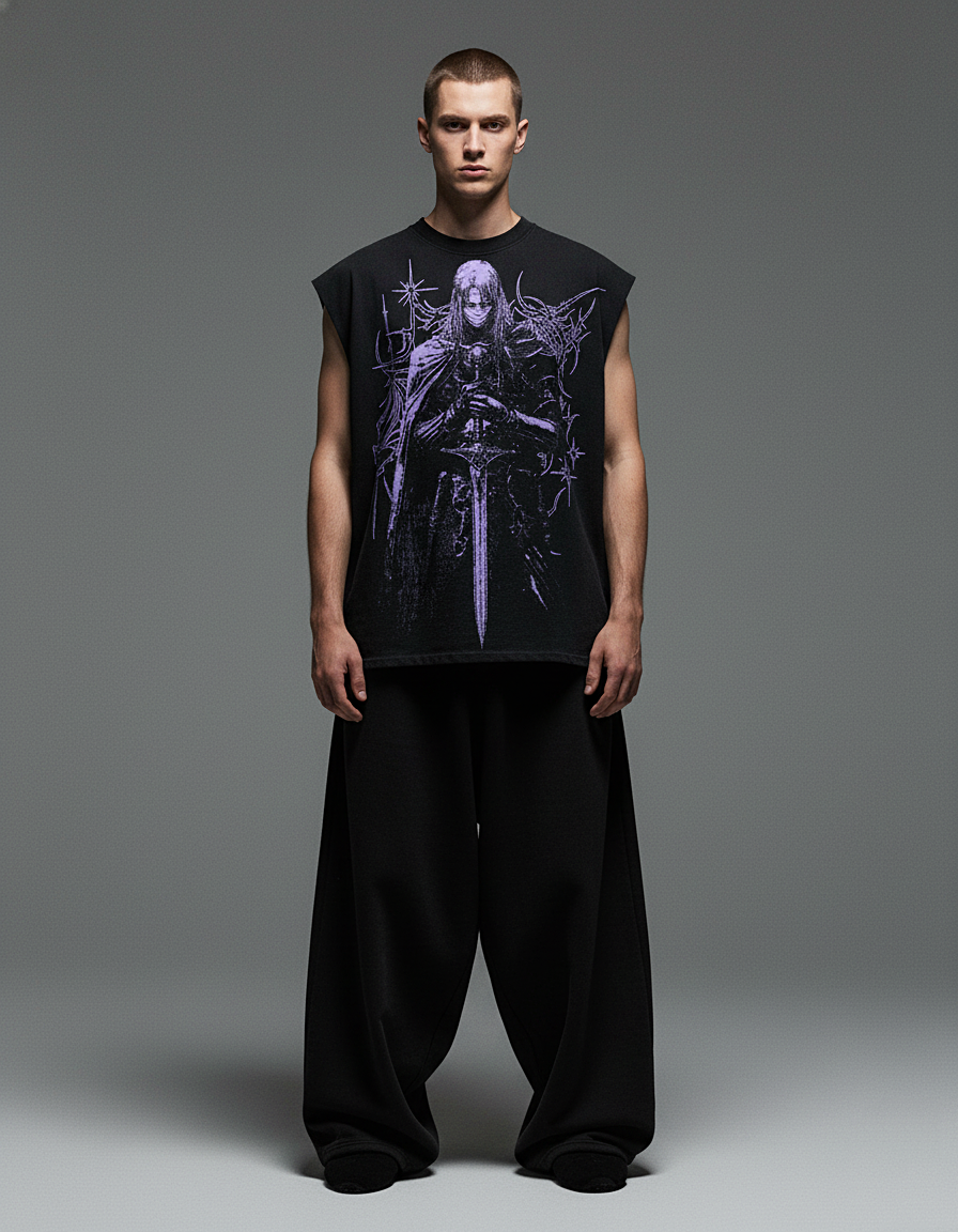 Dissect Black Boxy Unisex Vest