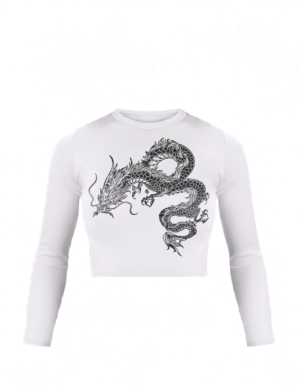 Drako White Long Sleeve Baby Tee