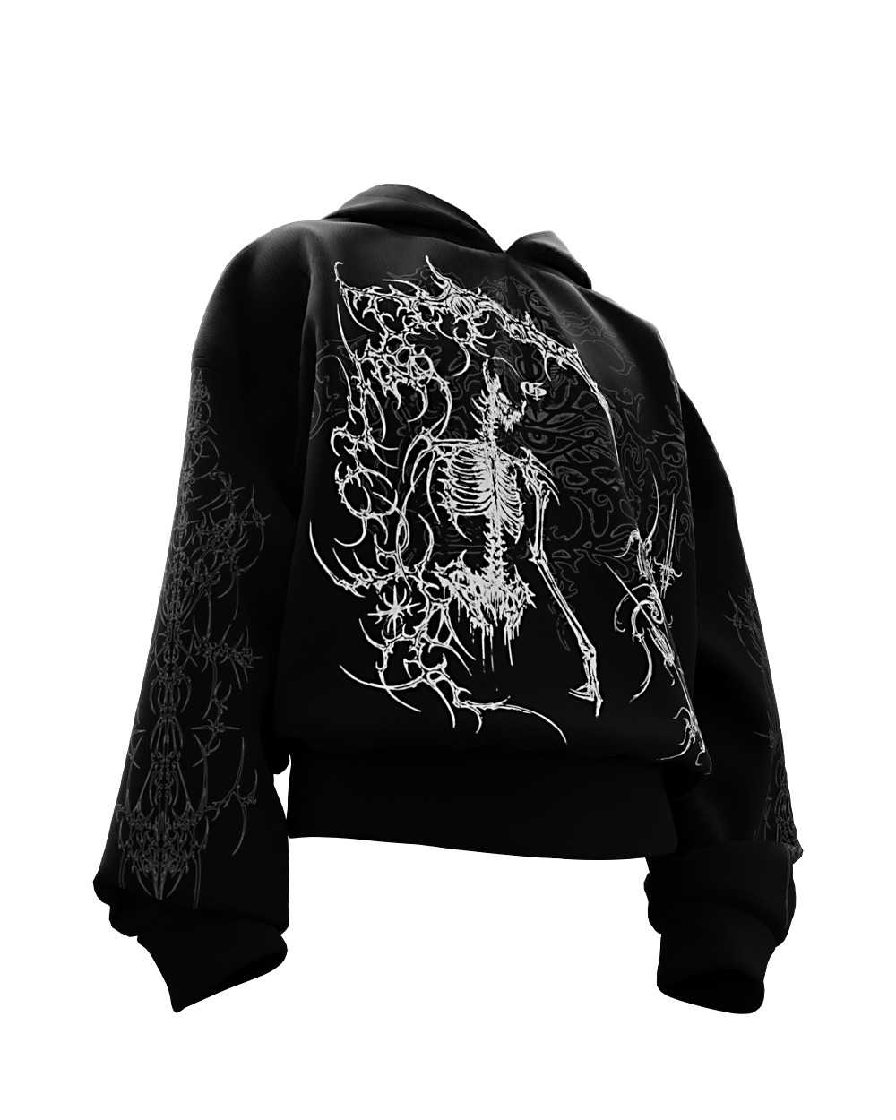 Dread Black Boxy Oversized Hoodie