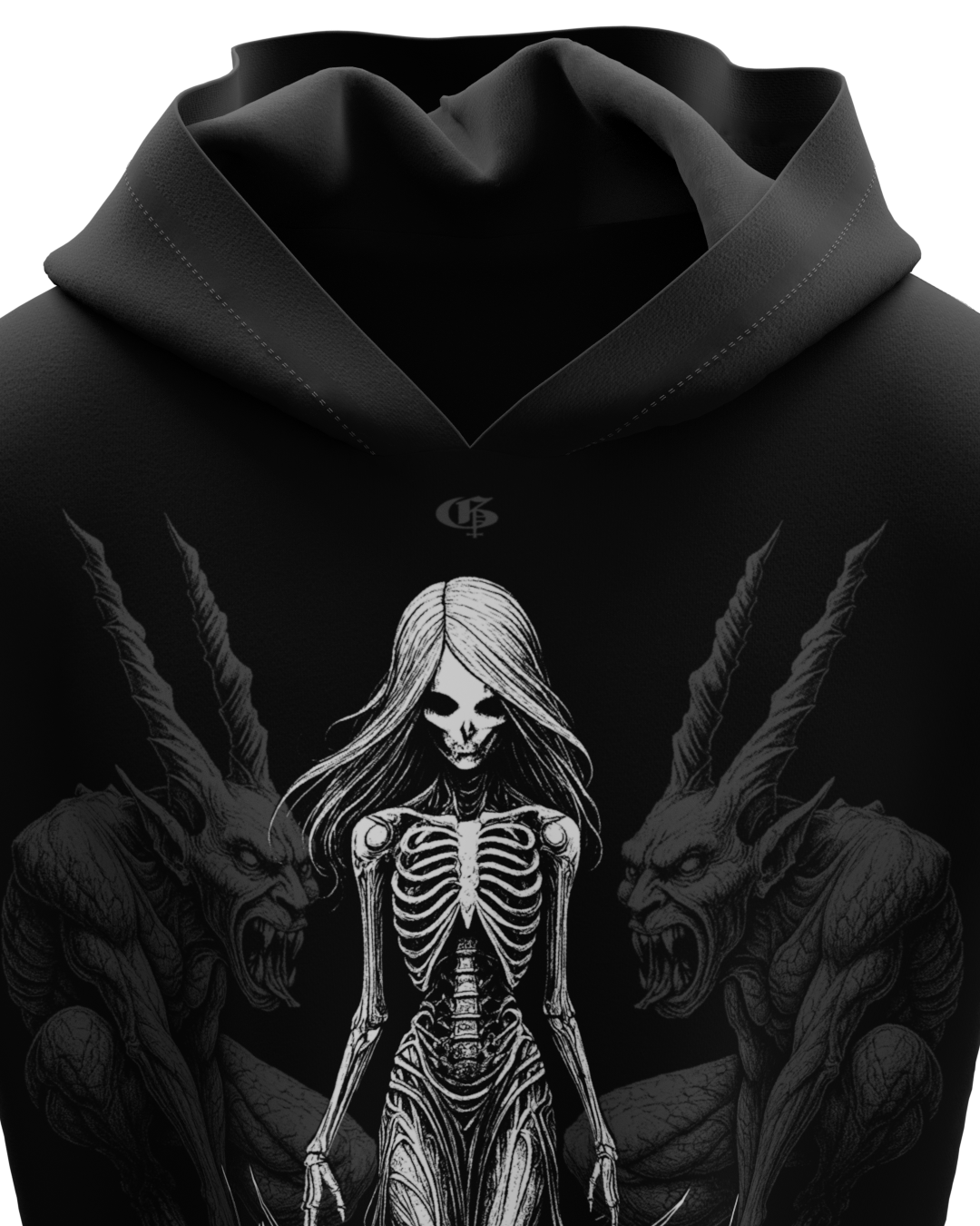 Empress Black Boxy Sleeveless Hoodie