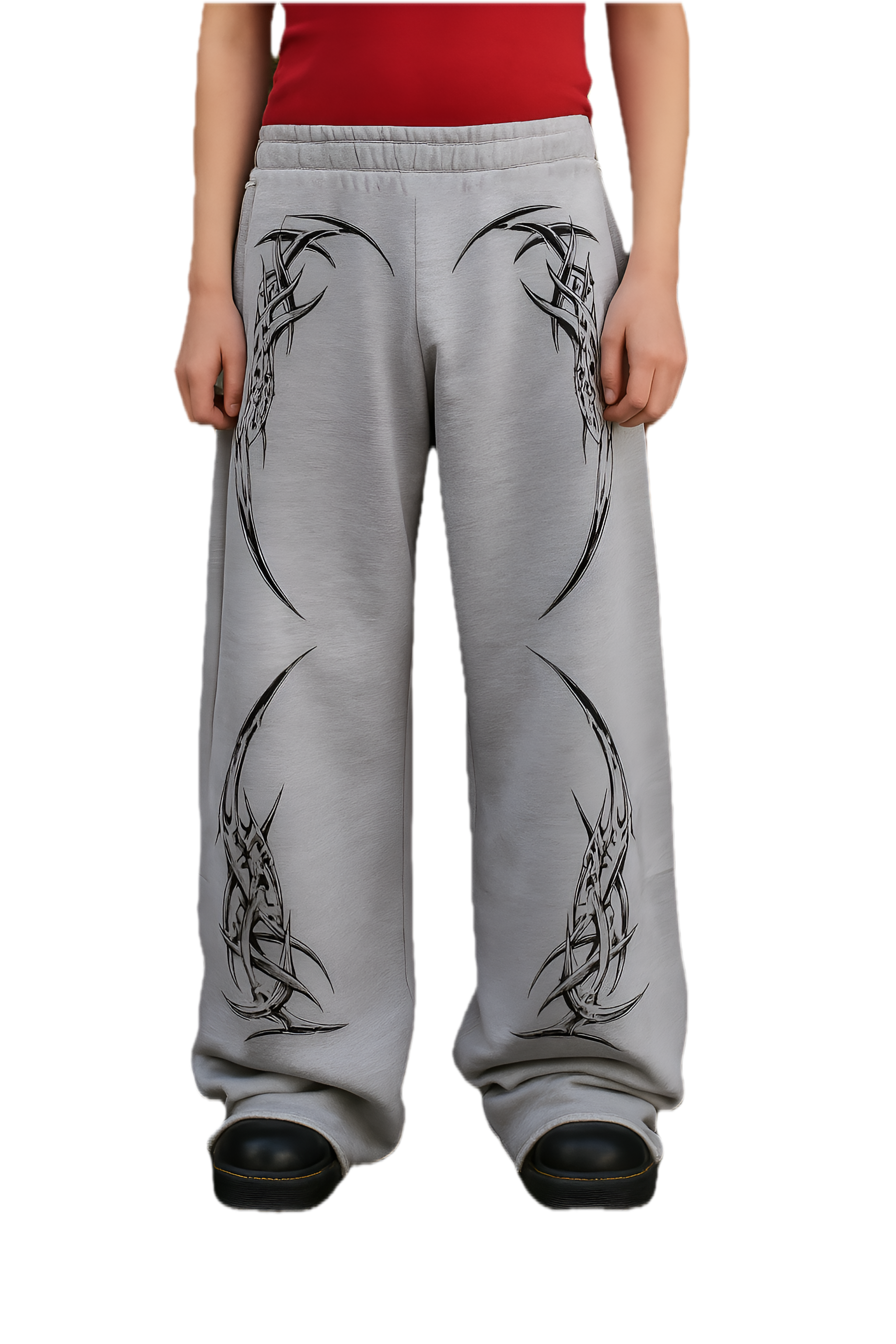 Grey Kraken Straight Fit Baggy Pants