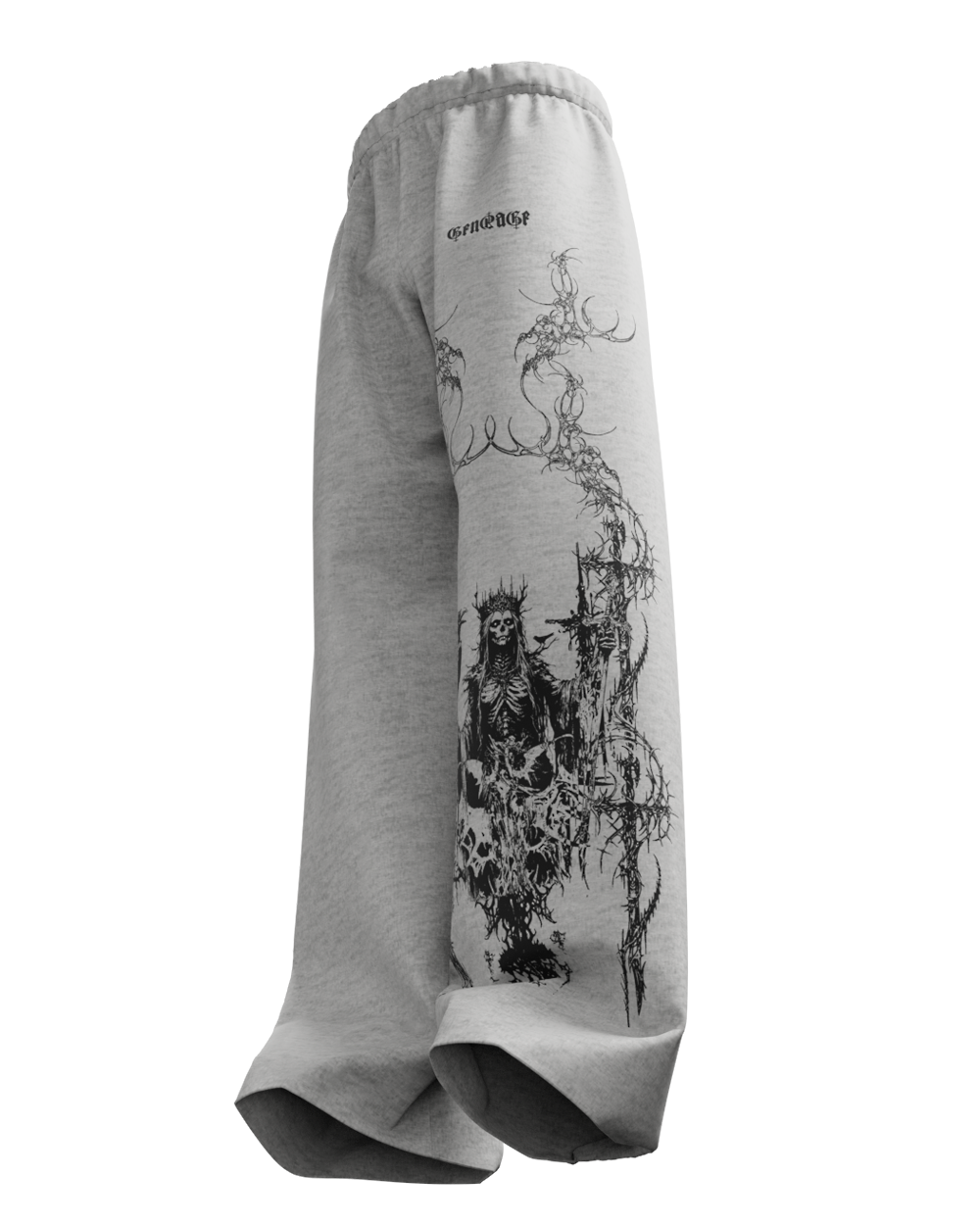 Grey Grim Unisex Straight Fit Baggy Pants