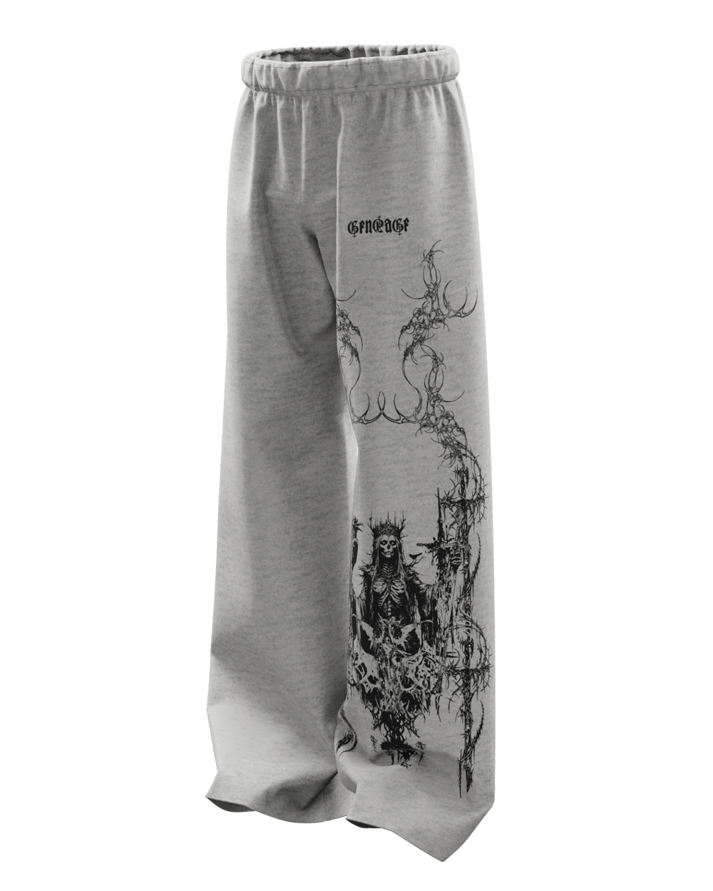 Grey Grim Unisex Straight Fit Baggy Pants