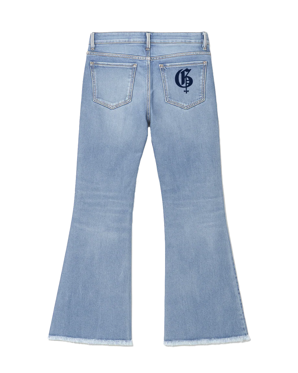 Mist Cloud Washed Baggy Bootcut Jeans