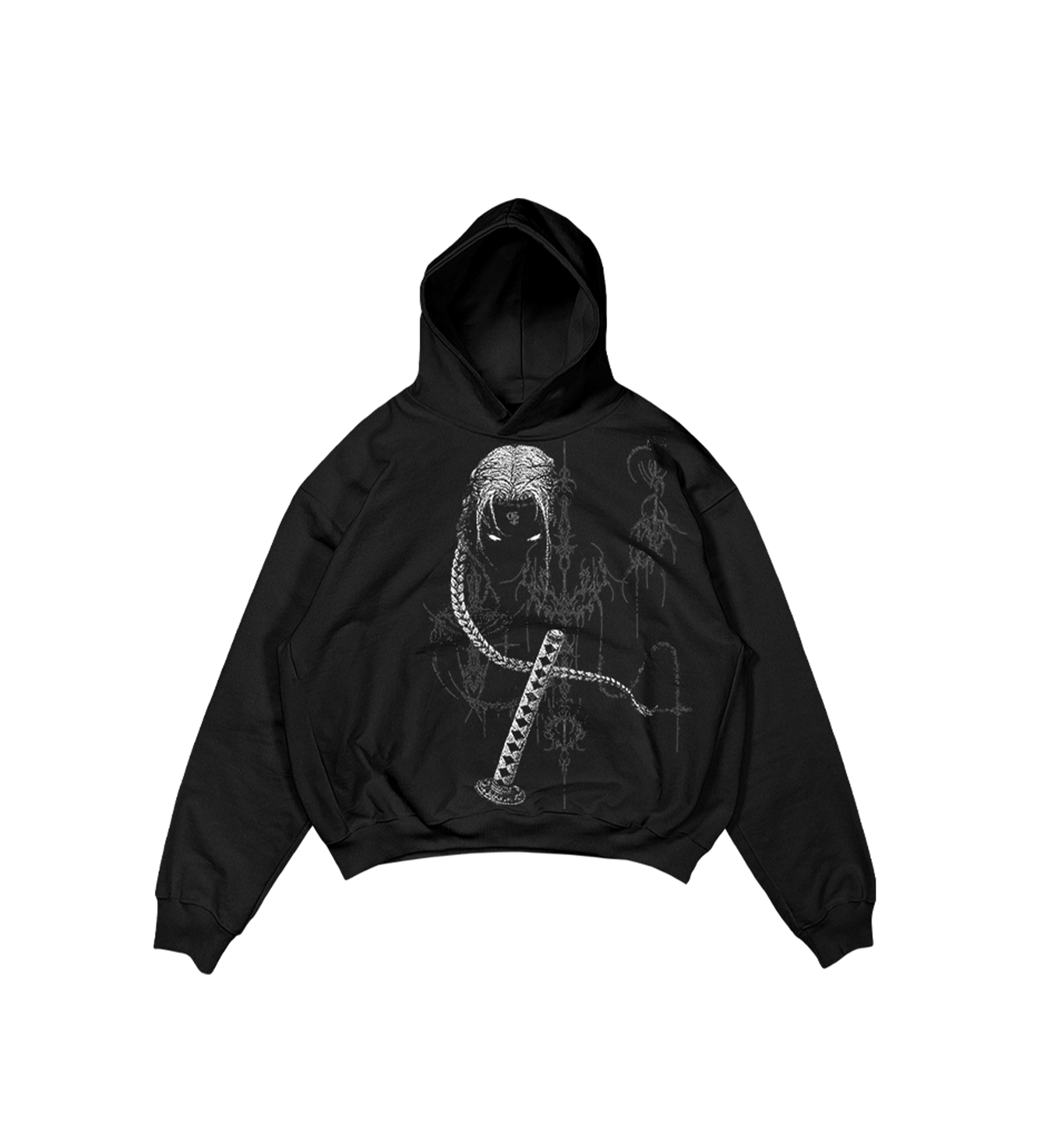 Pierce Black Boxy Oversized Hoodie