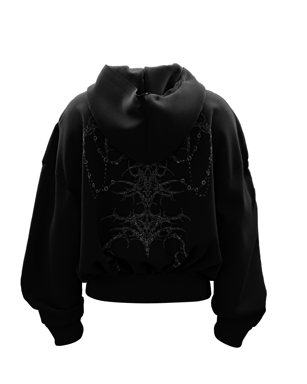 Pierce Black Boxy Oversized Hoodie