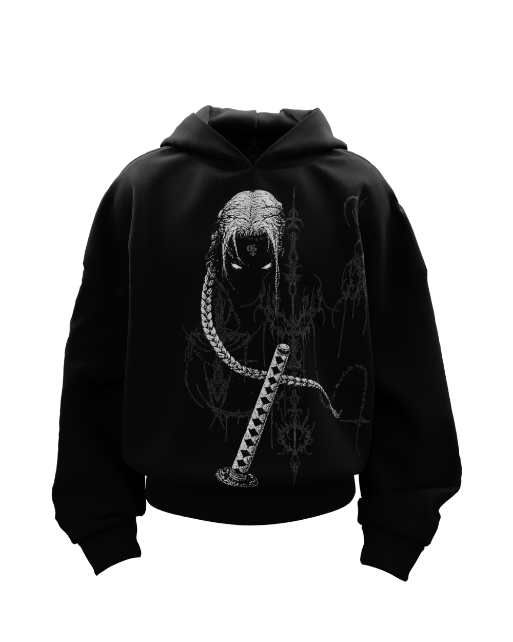 Pierce Black Boxy Oversized Hoodie