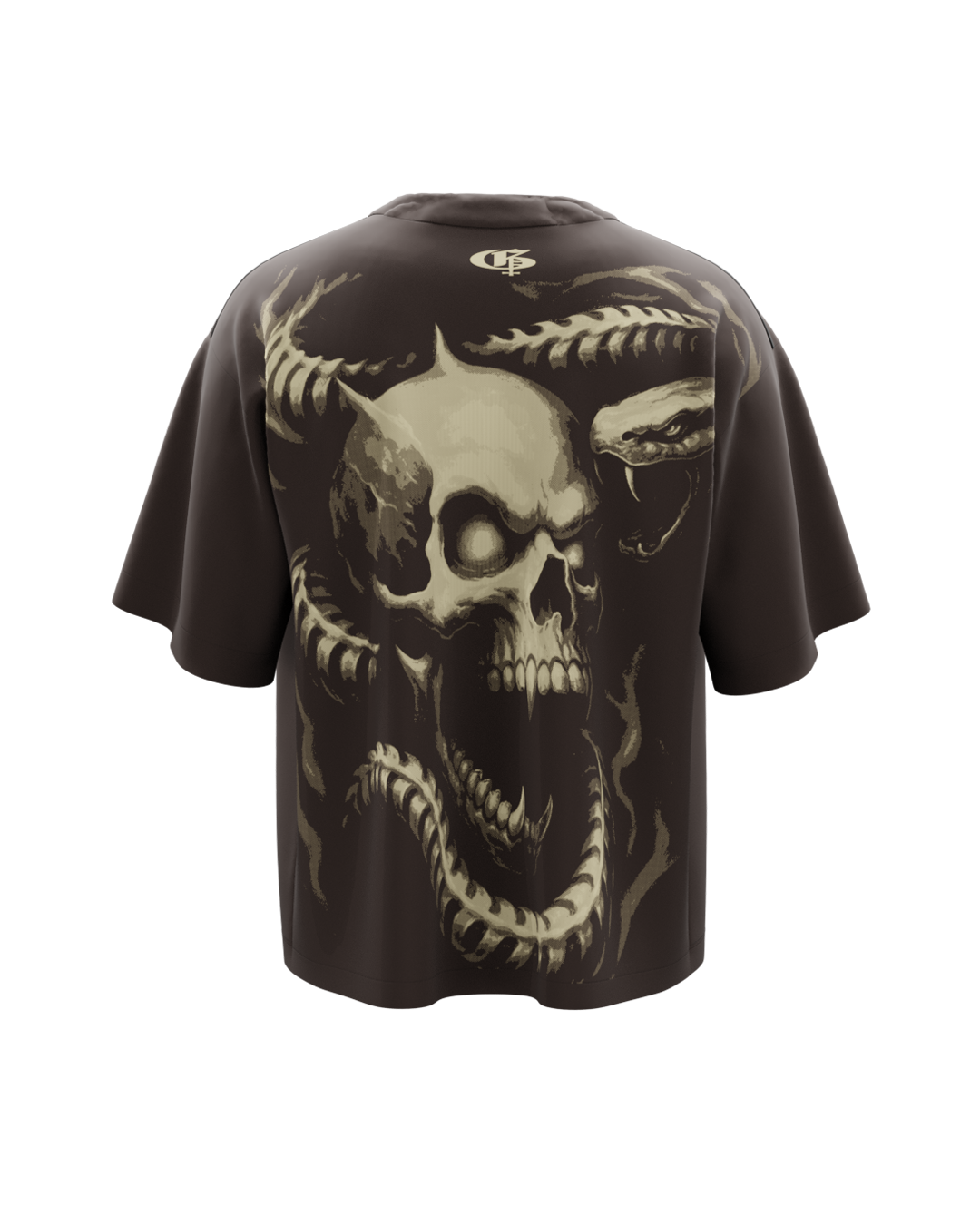 Punisher Brown Boxy Oversized Tshirt