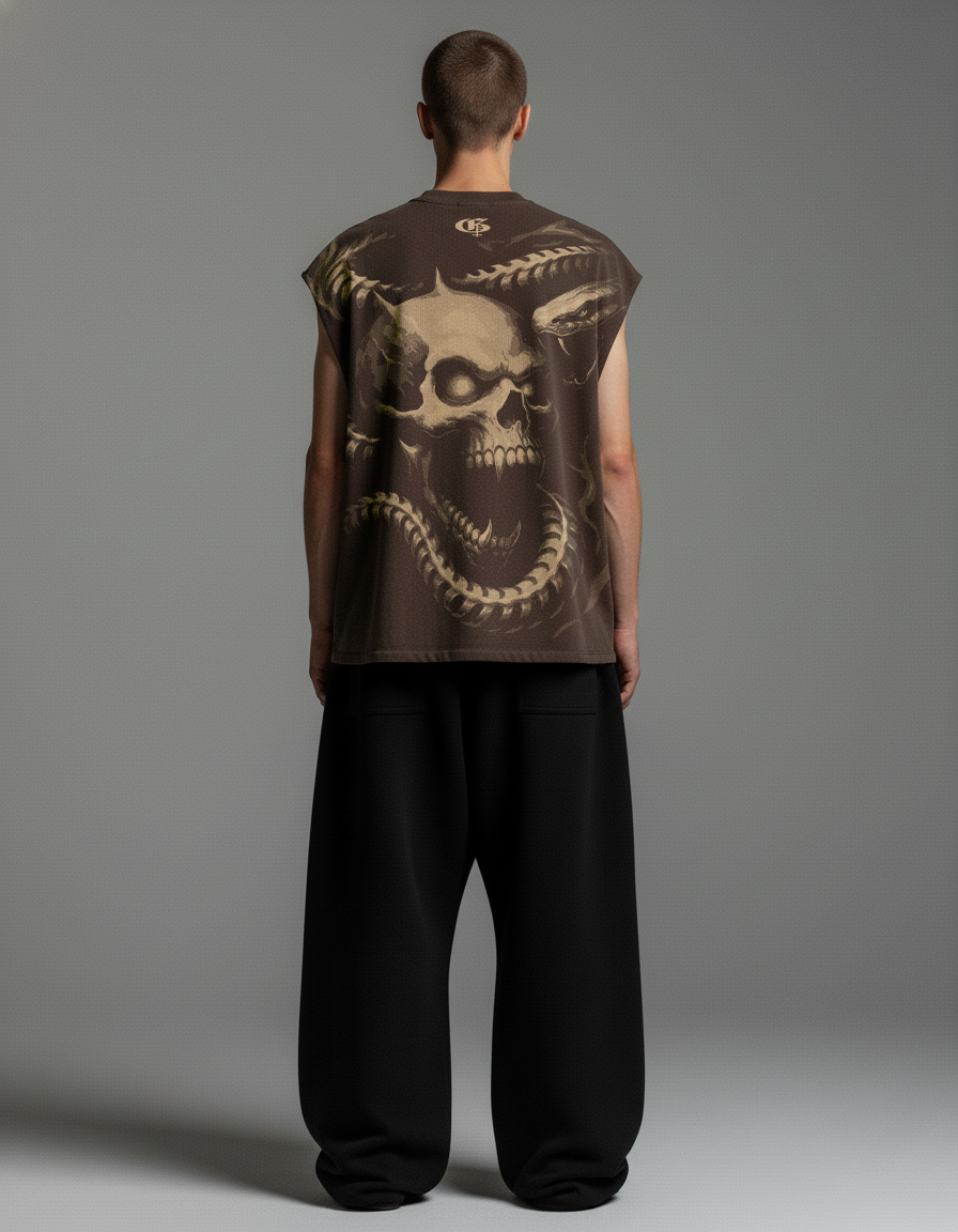 Punisher Brown Unisex Boxy Vest