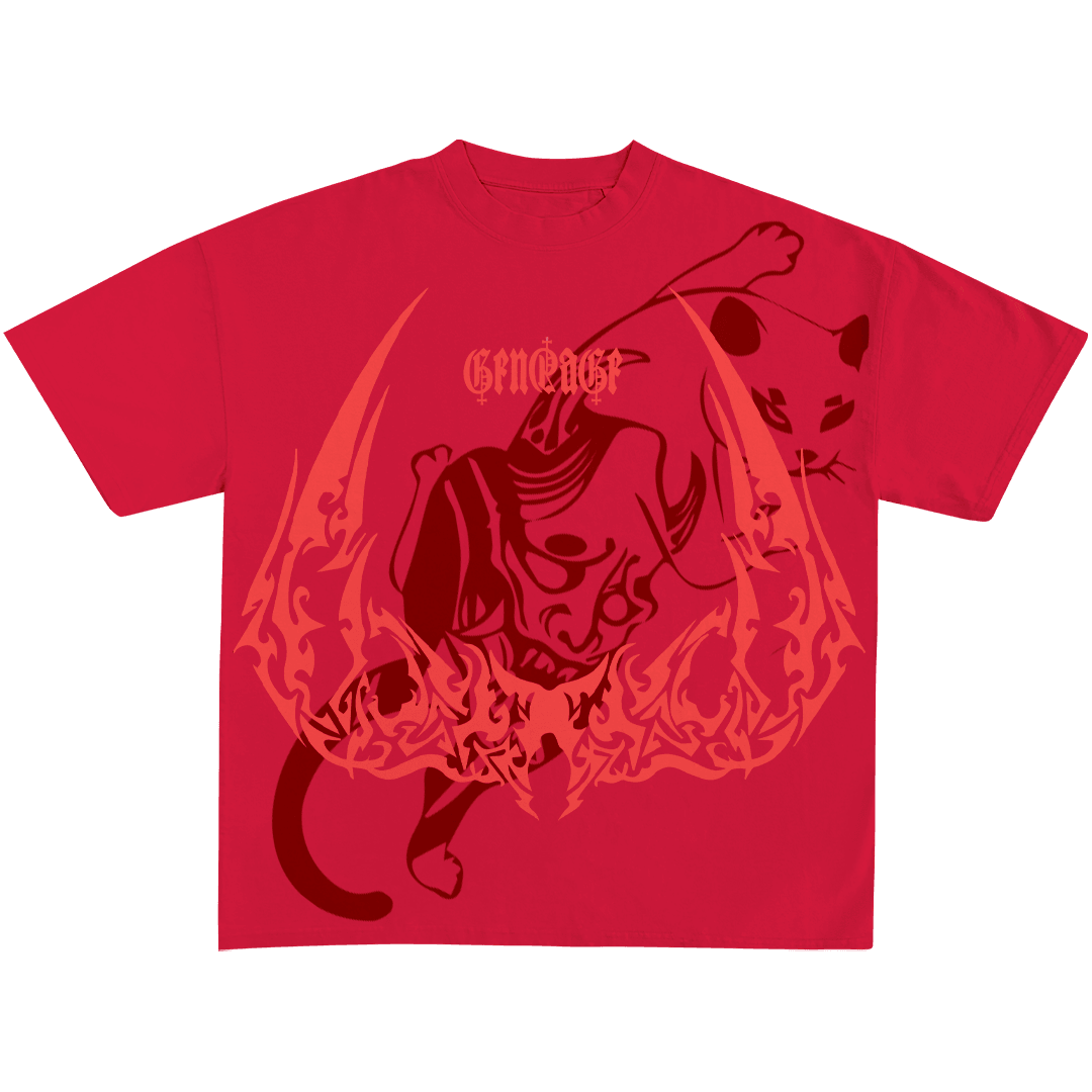 Katsumi Red Unisex Boxy Oversized Tshirt - GENRAGE