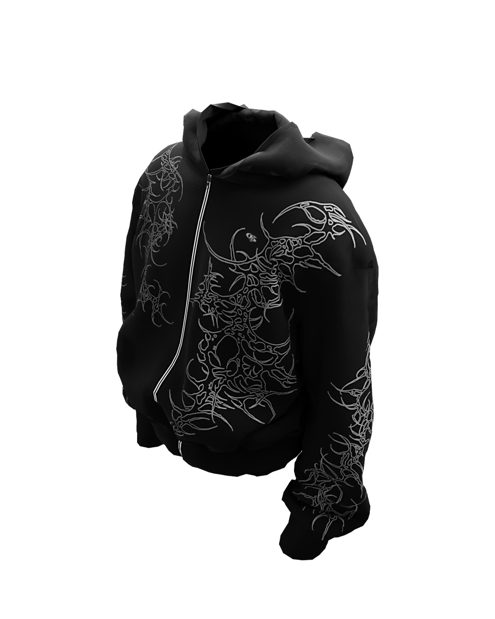 Reaven Black Unisex Zipper Hoodie [PRE-ORDER]