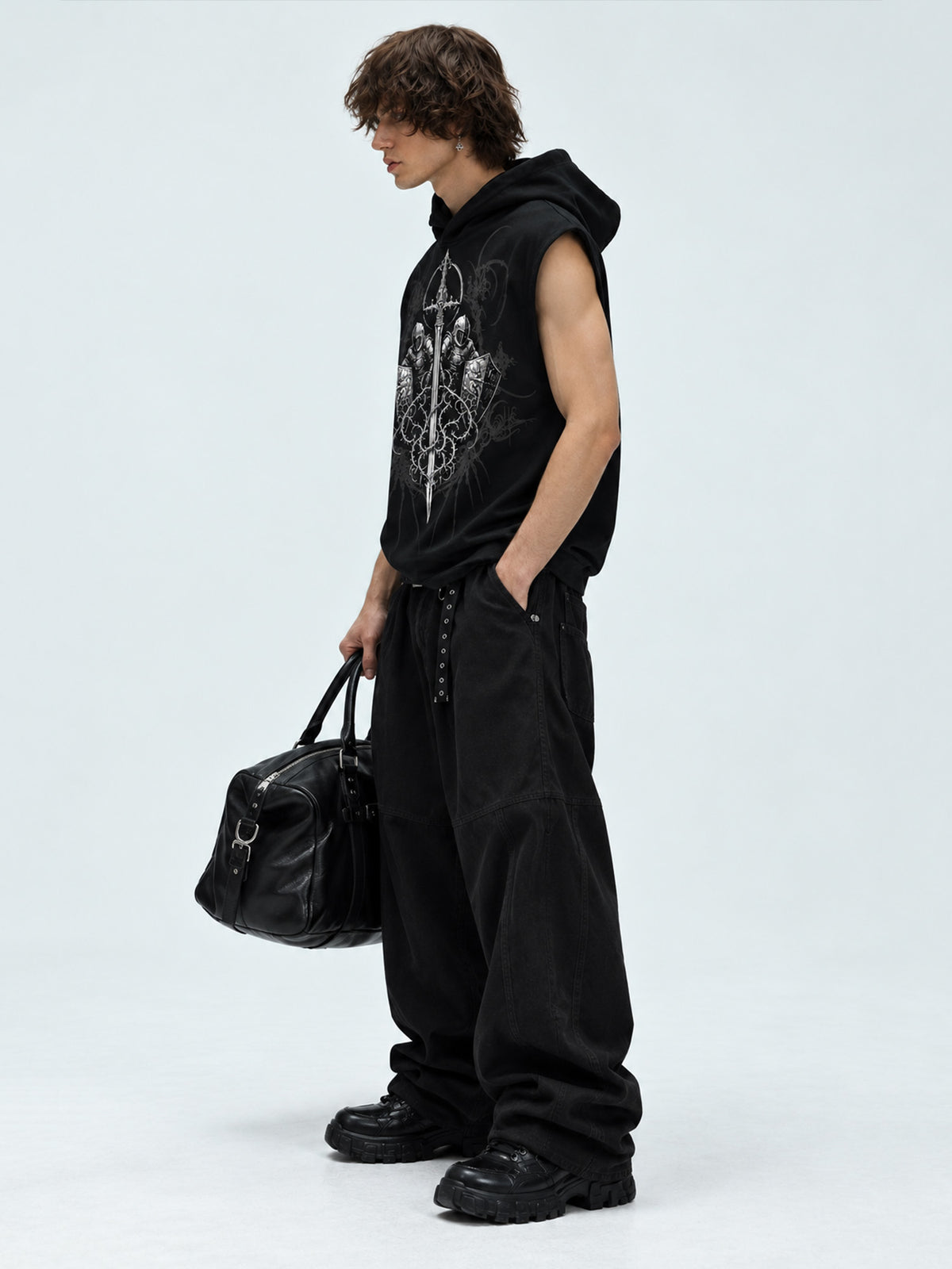 Rival Black Sleeveless Hoodie
