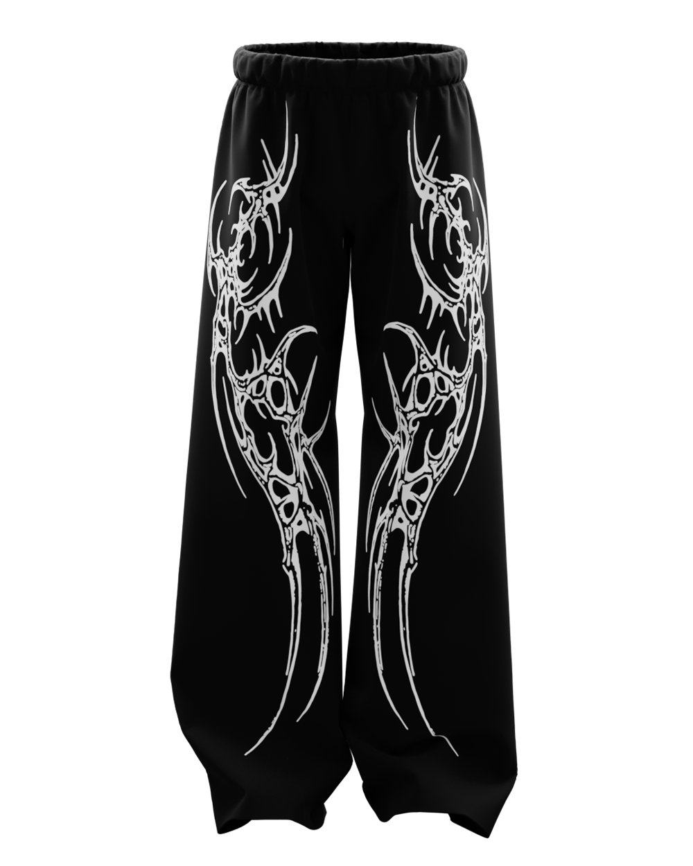 Saiyan Black Unisex Straight Fit Baggy Pants