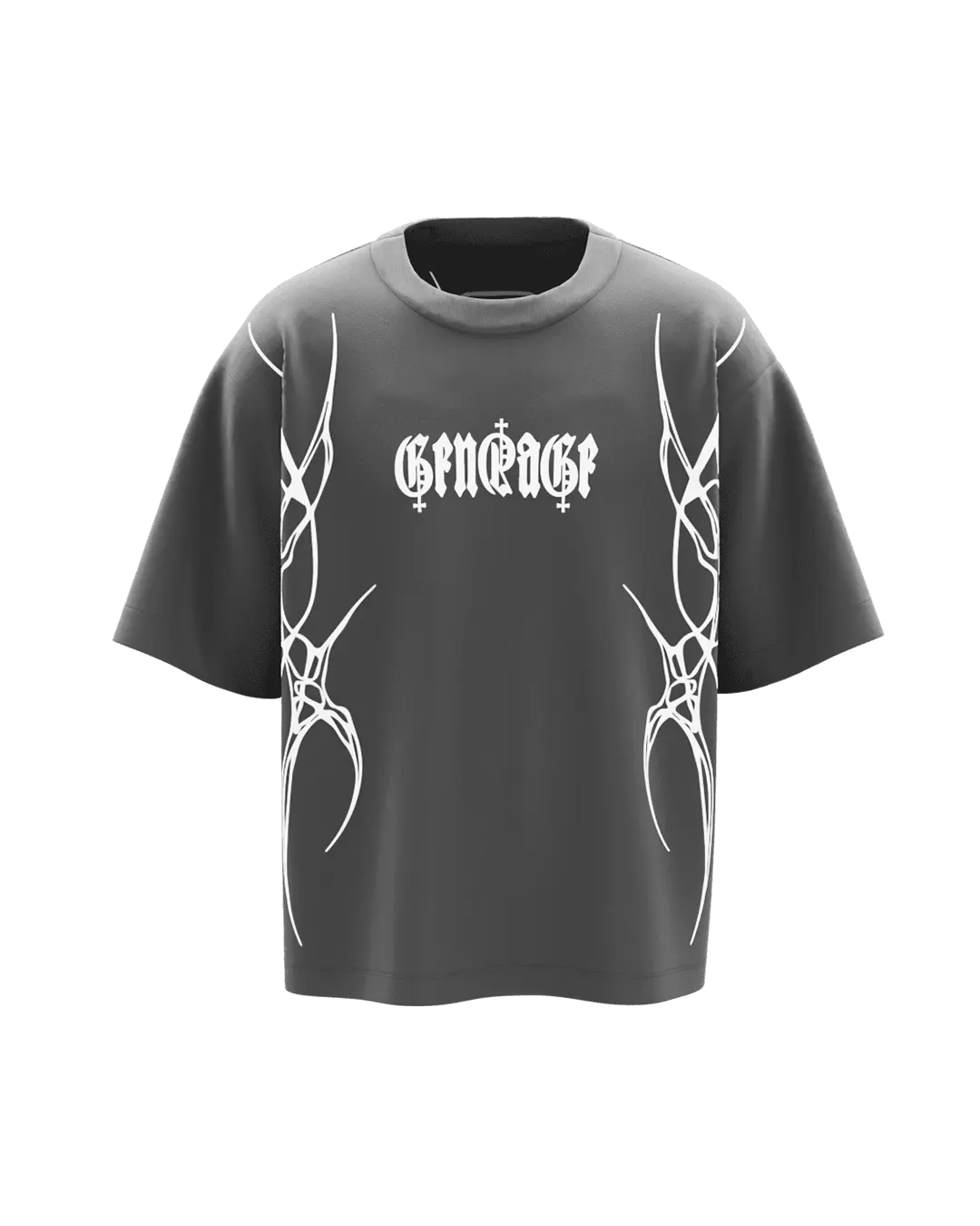 Sinutation Grey Charcoal Boxy Oversized Tshirt