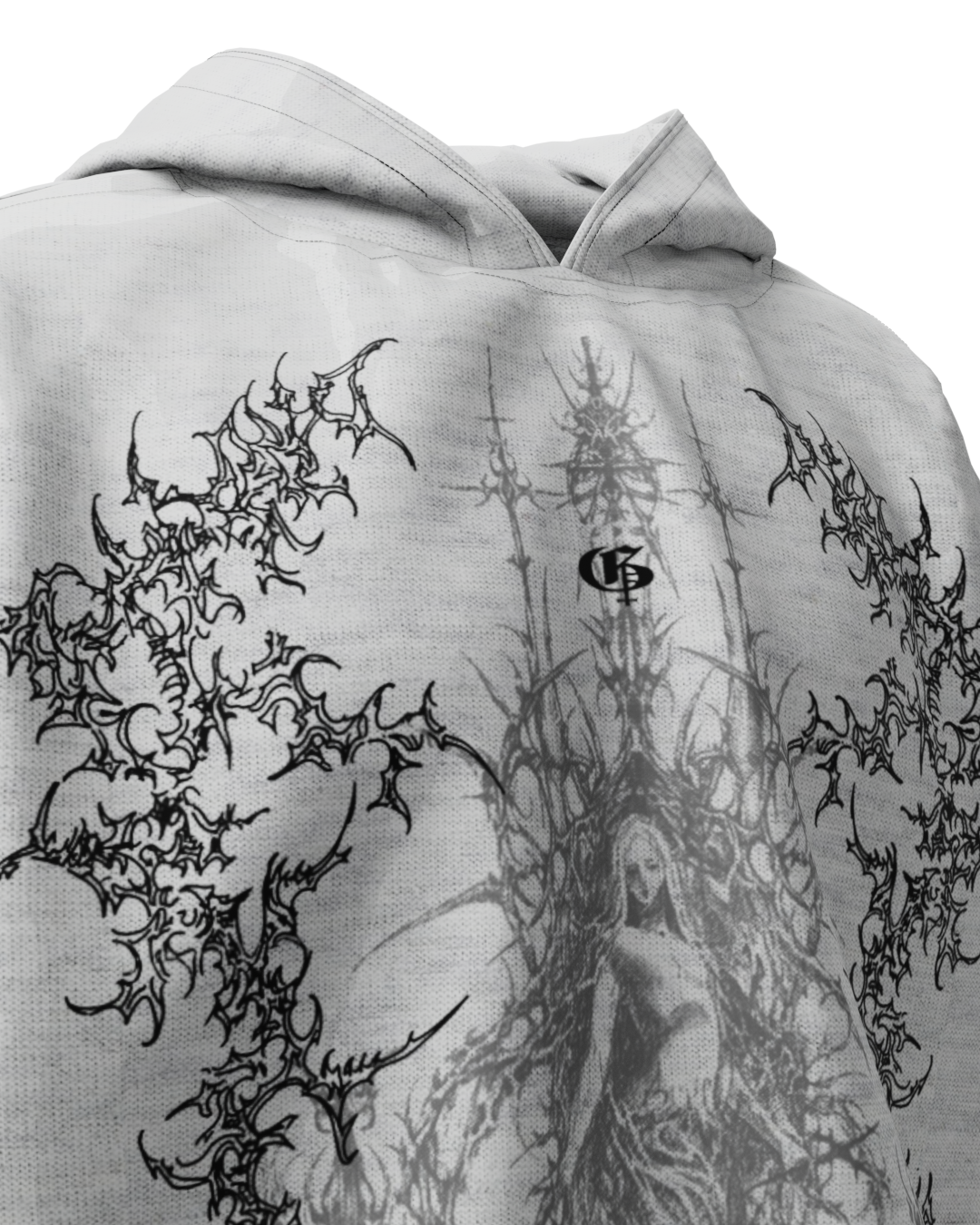 Skorn Grey Boxy Oversized Hoodie