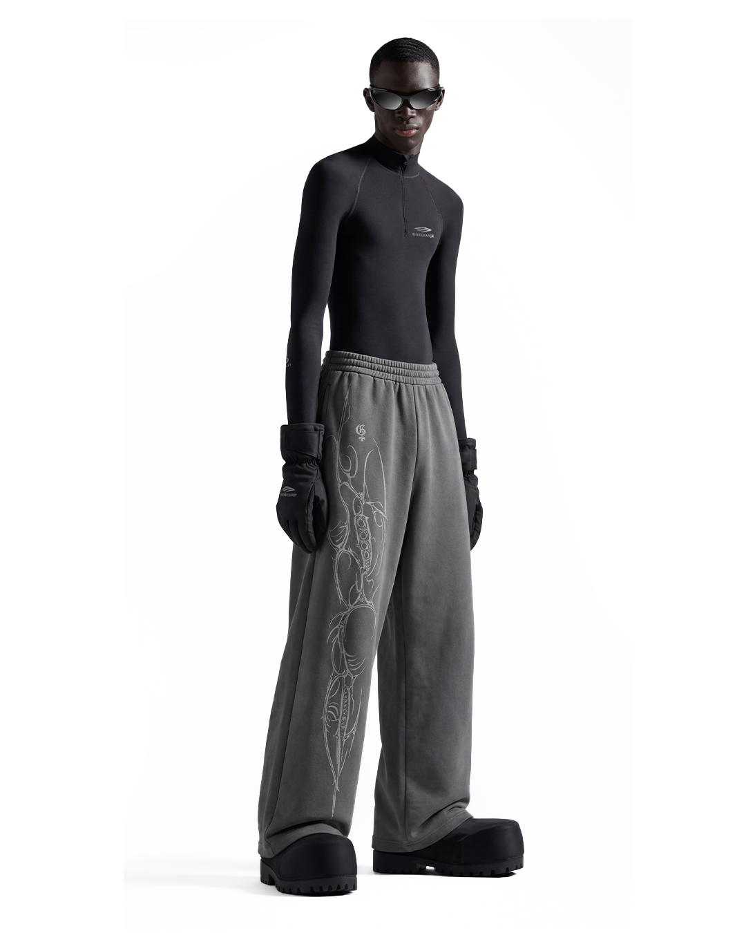 Strix Dark Grey Unisex Straight Fit Baggy Pants